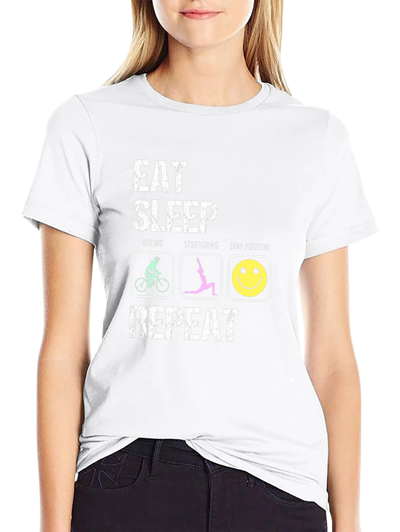 Eat Sleep Biking Stretching T-Shirt
