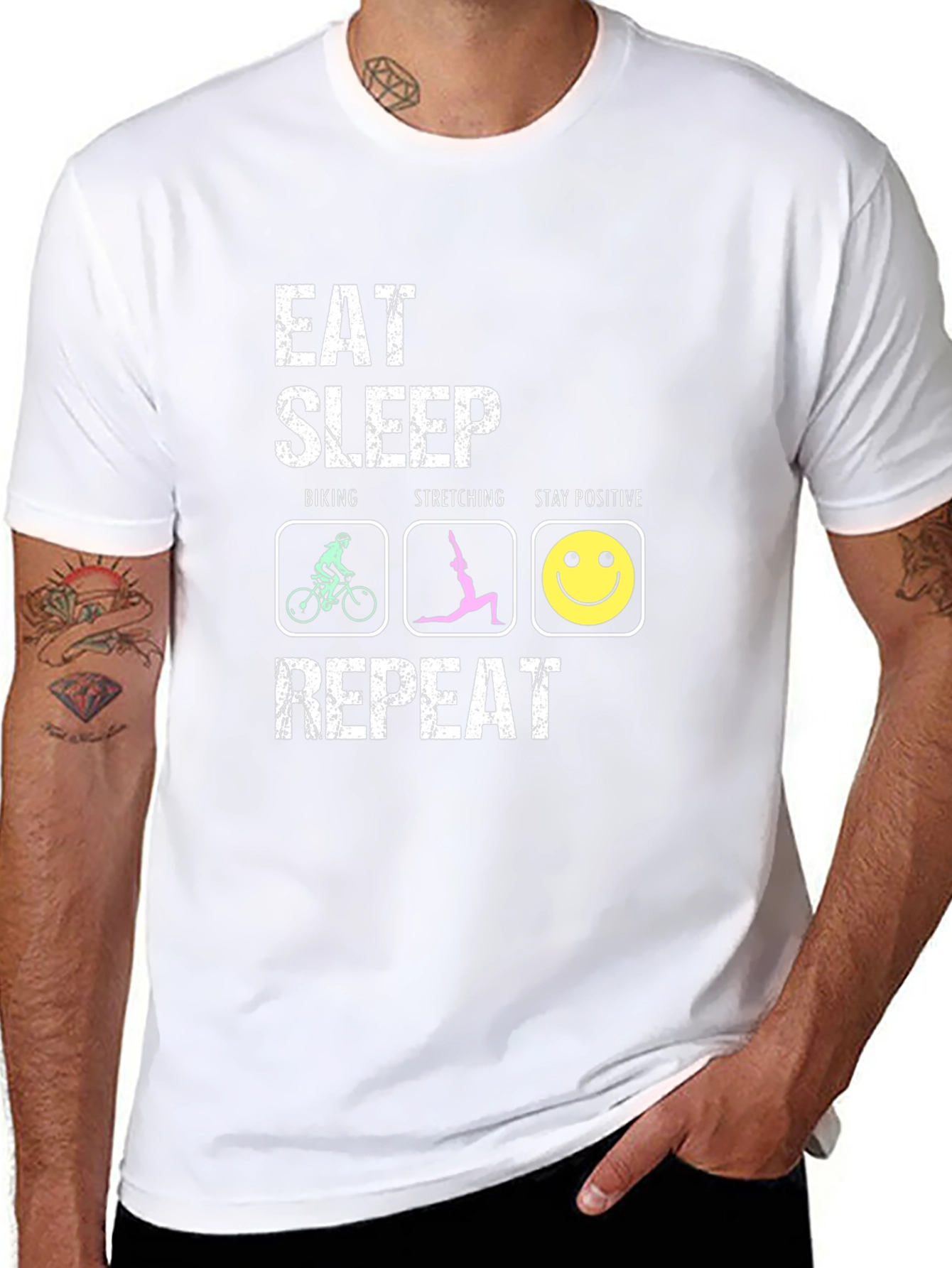 Eat Sleep Biking Stretching T-Shirt