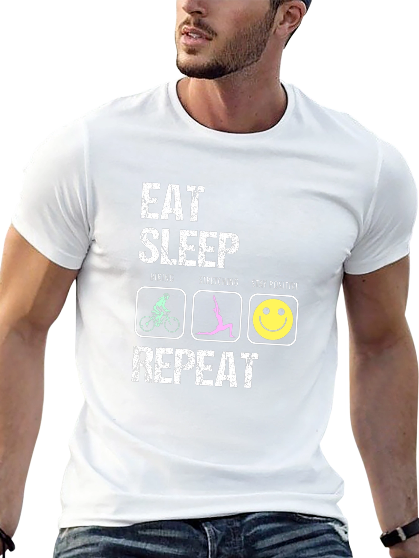 Eat Sleep Biking Stretching T-Shirt