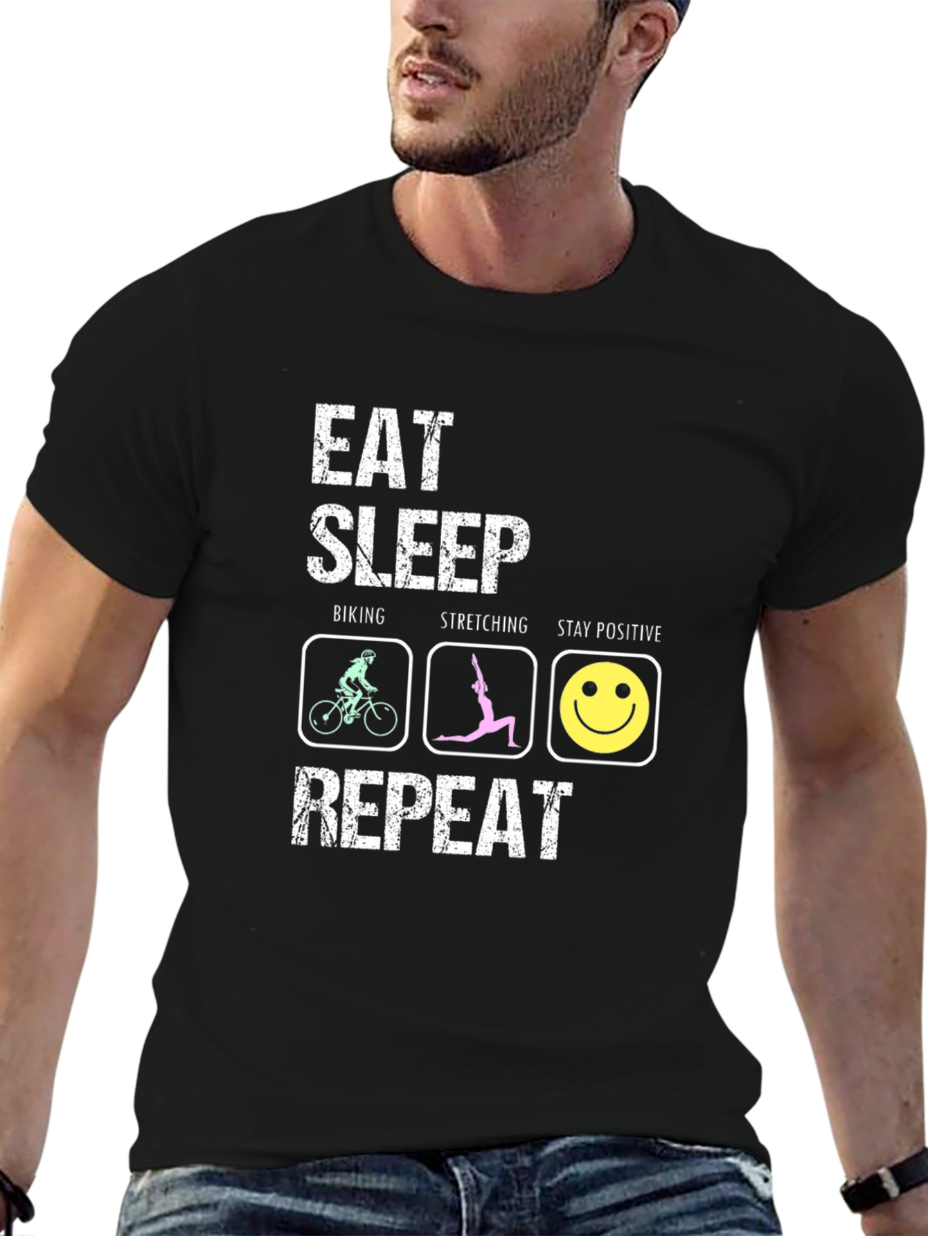 Eat Sleep Biking Stretching T-Shirt