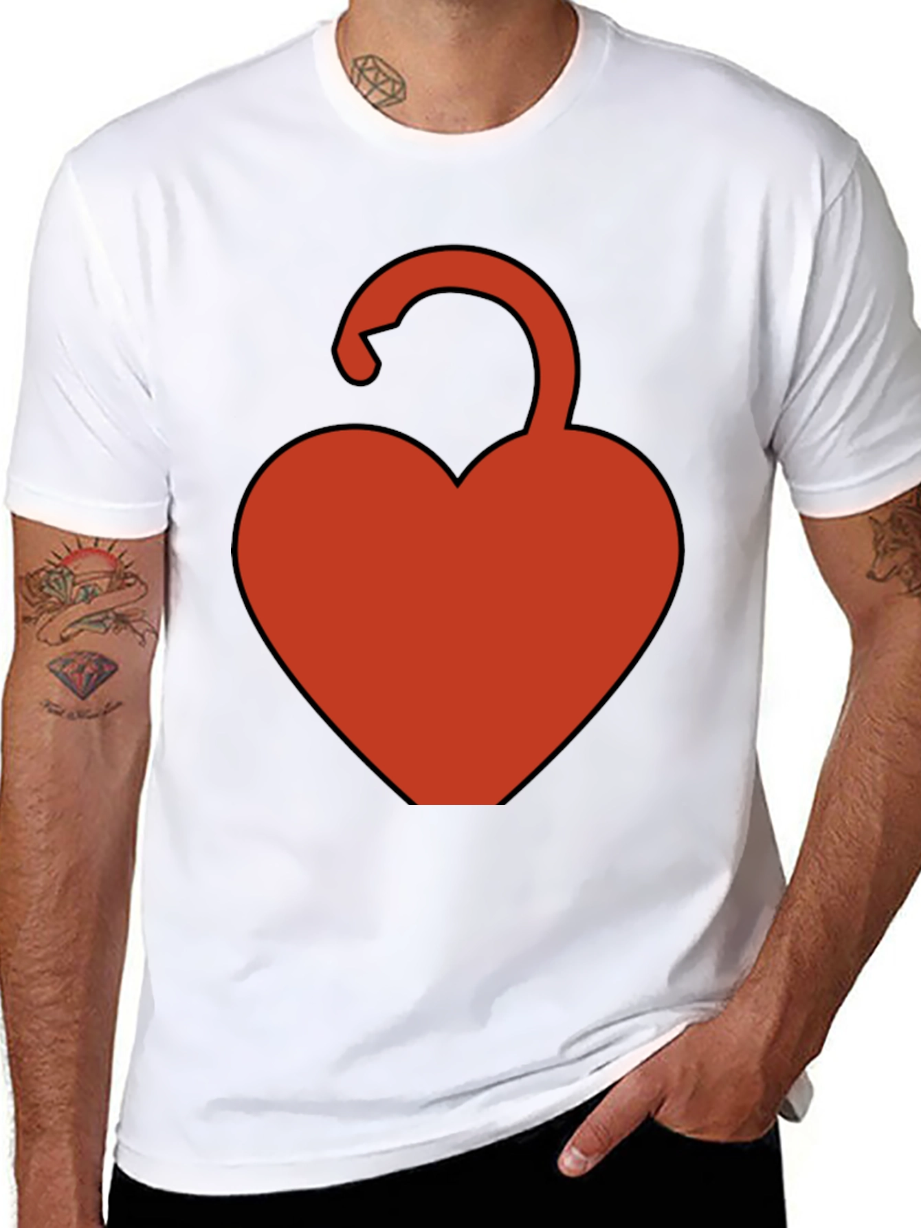 Heart Lock Graphic Tee - Black Casual Shirt