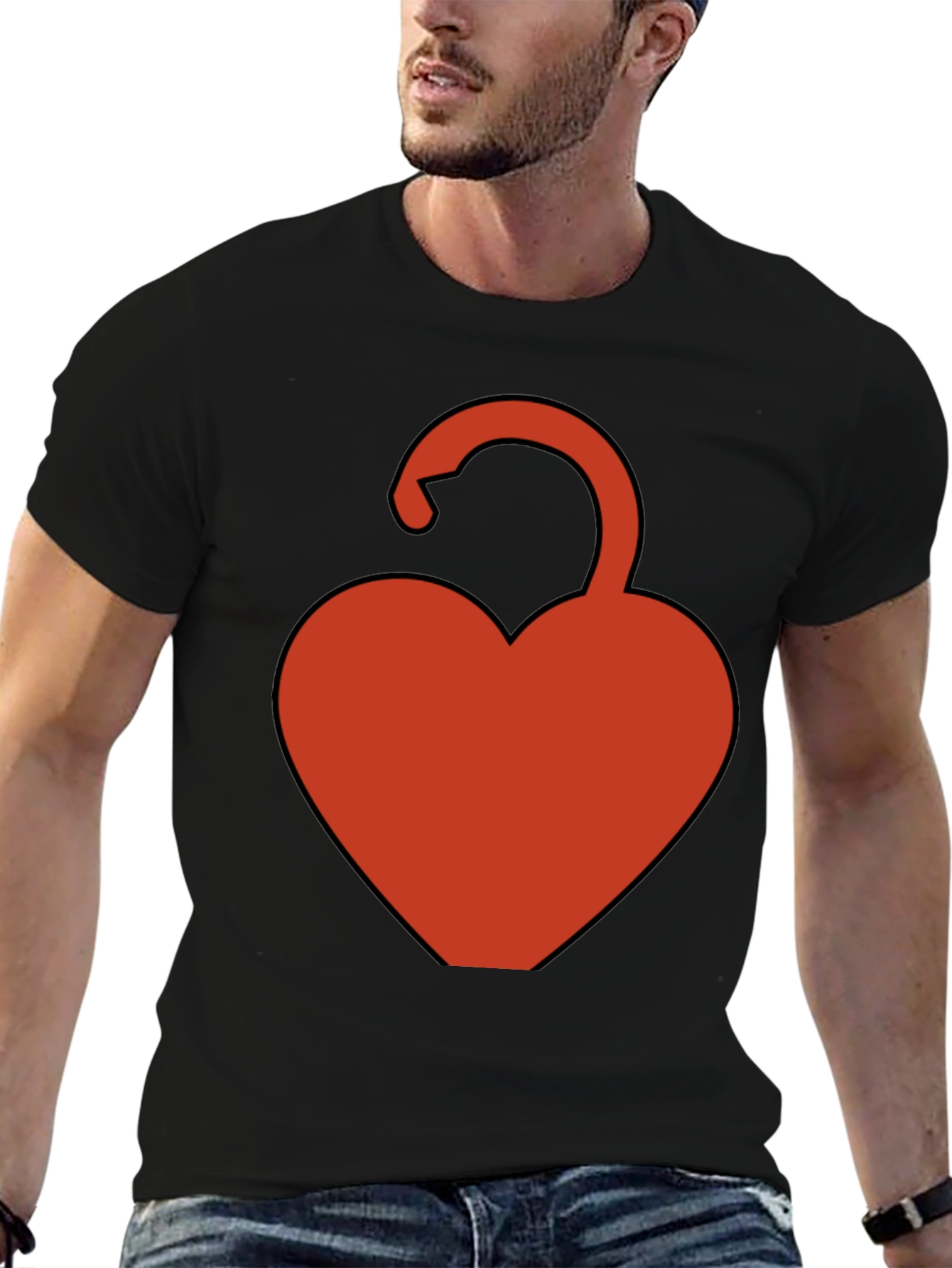 Heart Lock Graphic Tee - Black Casual Shirt