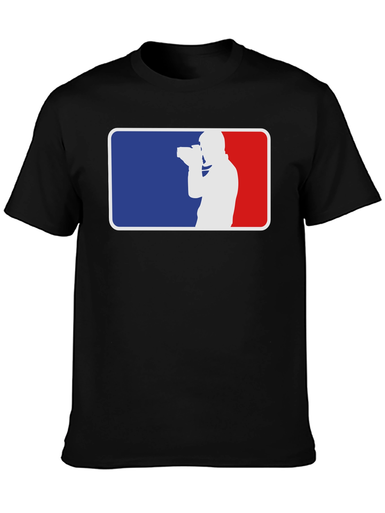 Photographer Silhouette Graphic Tee - Black Cotton T-Shirt