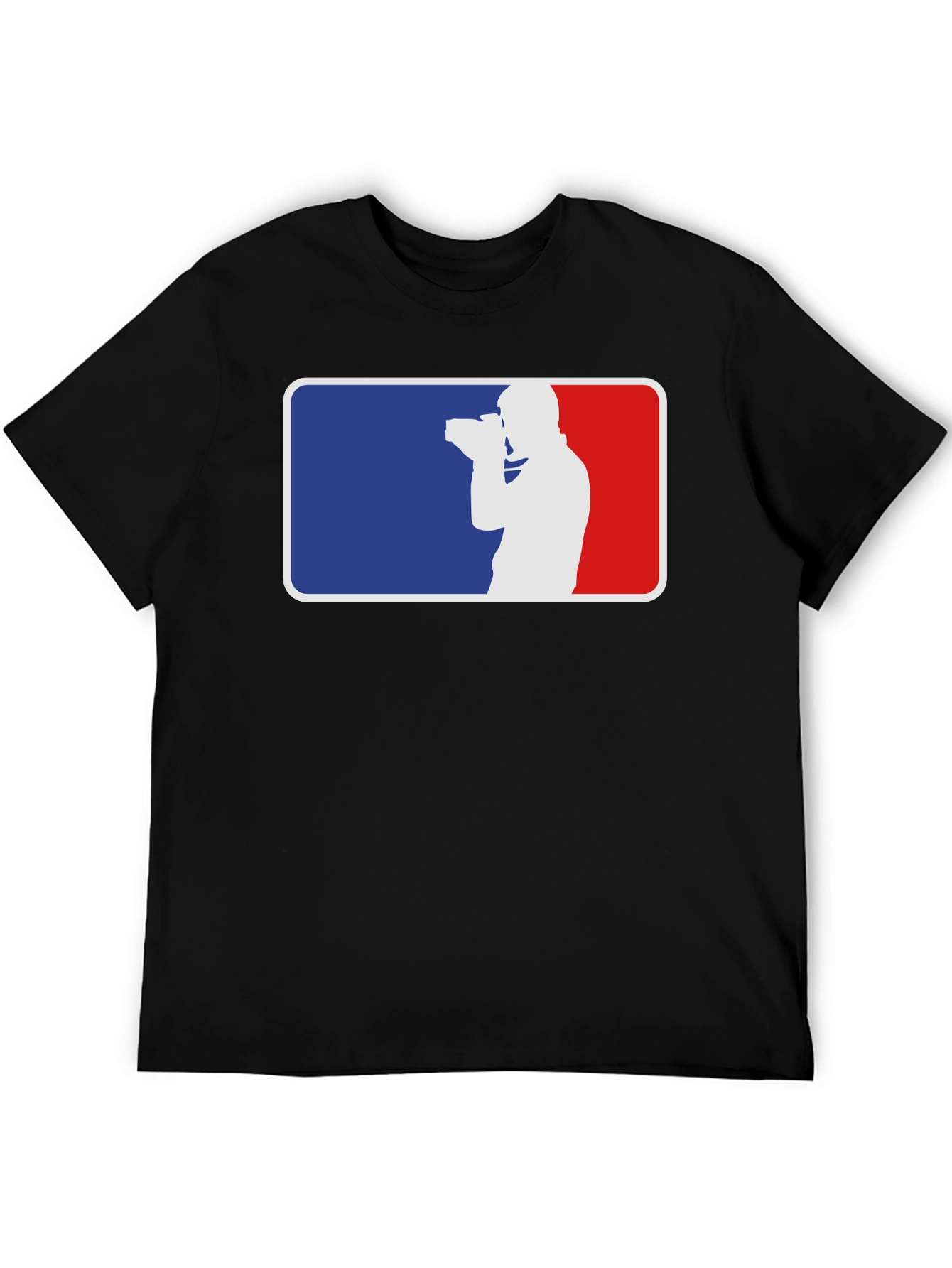 Photographer Silhouette Graphic Tee - Black Cotton T-Shirt