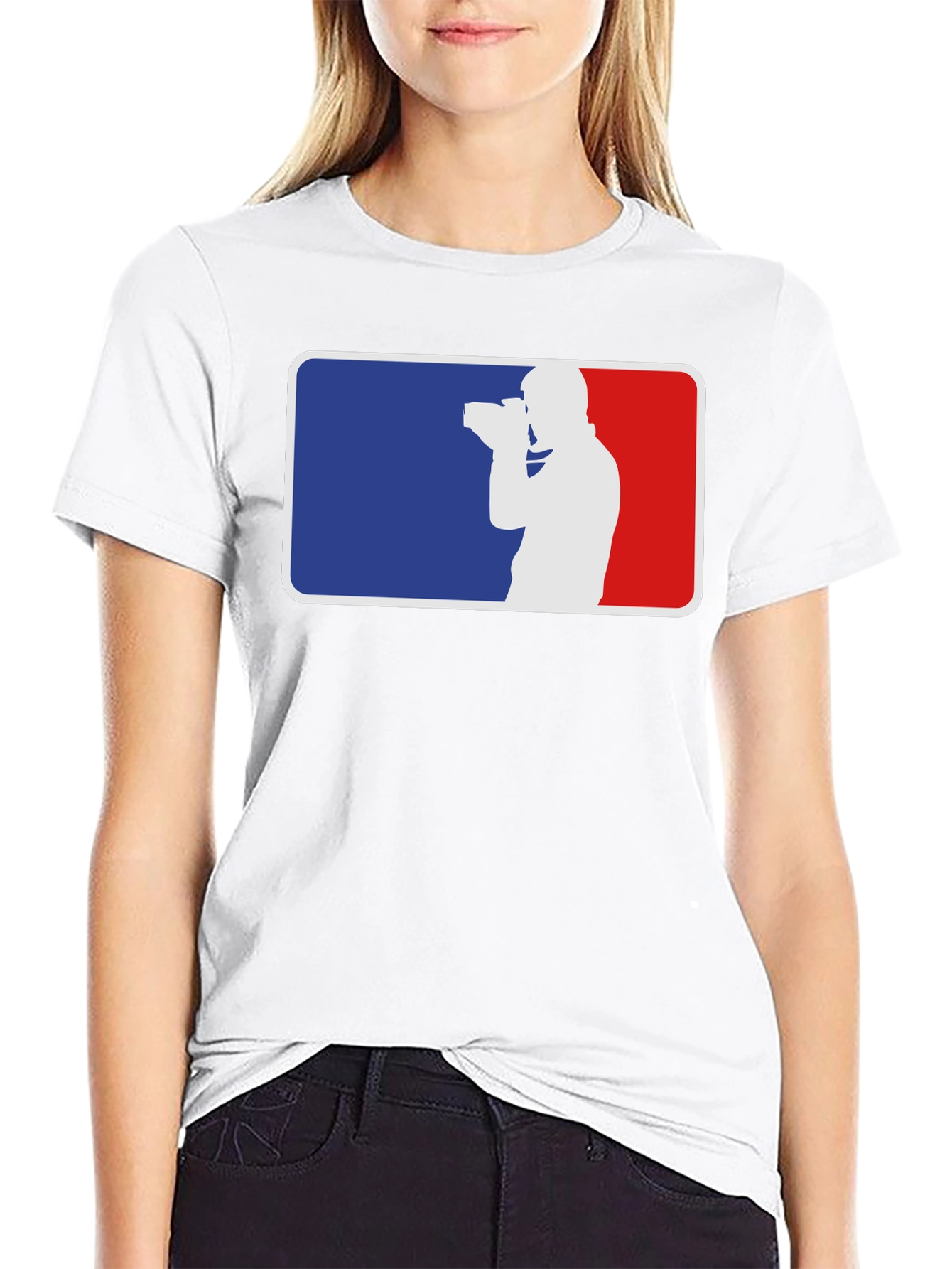 Photographer Silhouette Graphic Tee - Black Cotton T-Shirt