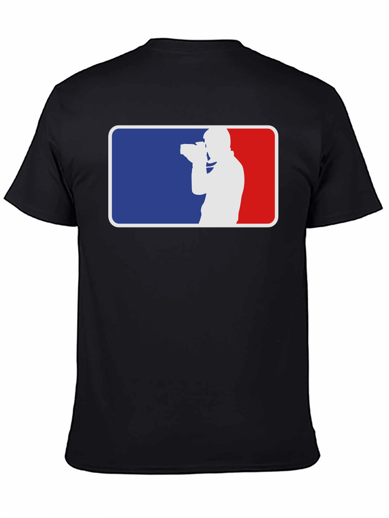Photographer Silhouette Graphic Tee - Black Cotton T-Shirt