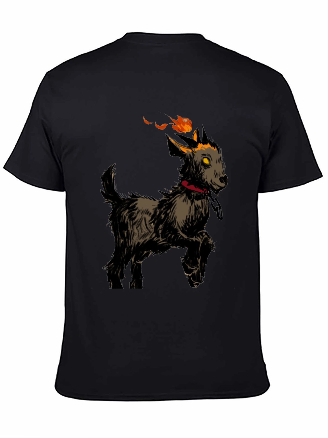 Fiery Goat Graphic Tee - Black Cotton