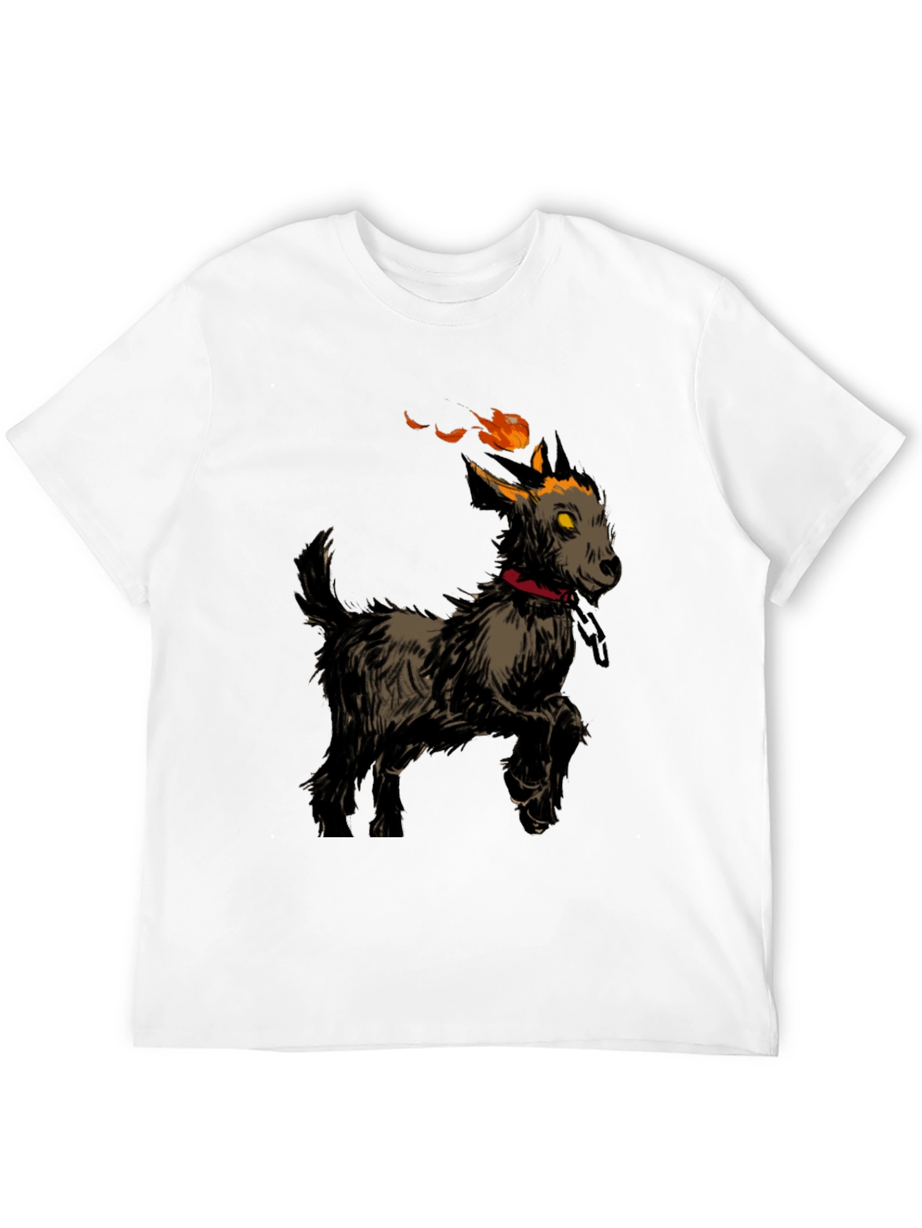 Fiery Goat Graphic Tee - Black Cotton