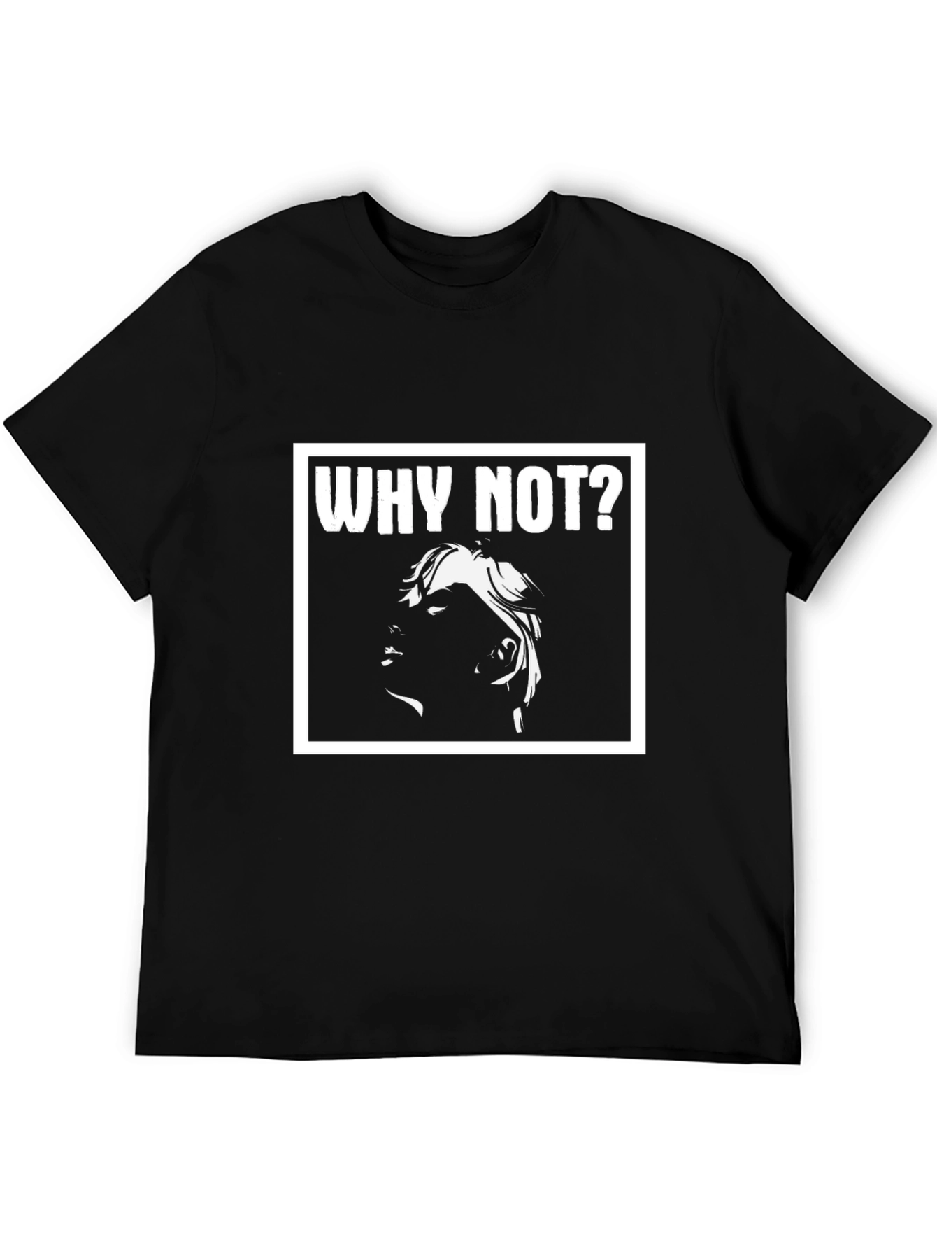 Why Not? Graphic Print Black T-Shirt