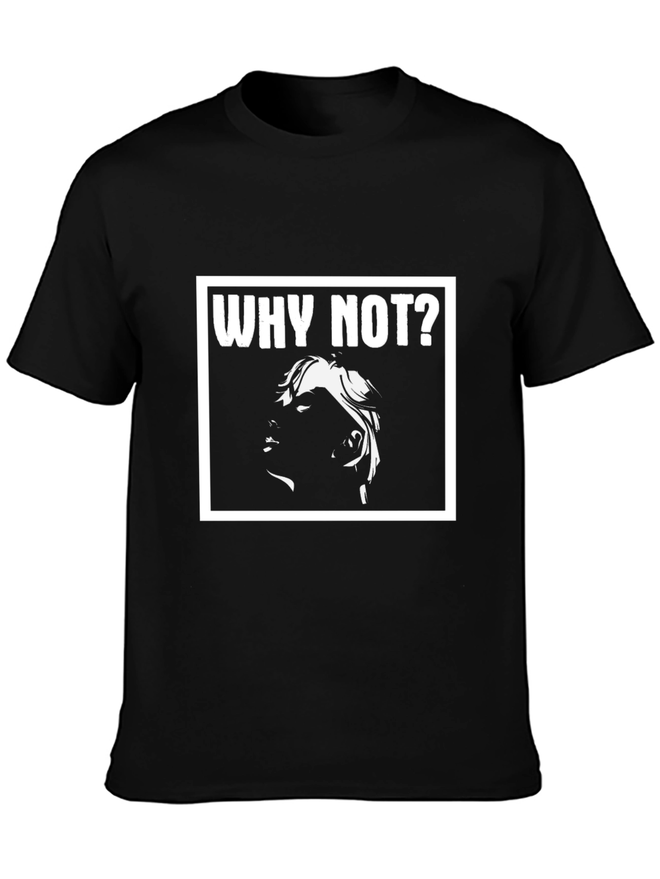 Why Not? Graphic Print Black T-Shirt