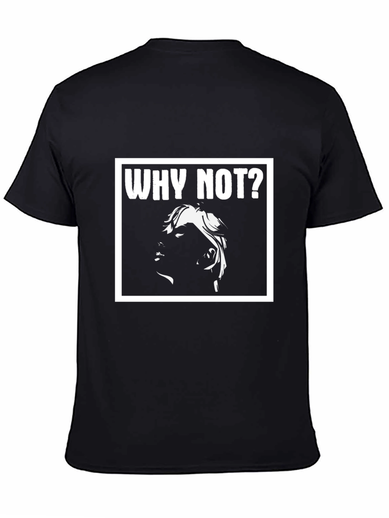 Why Not? Graphic Print Black T-Shirt