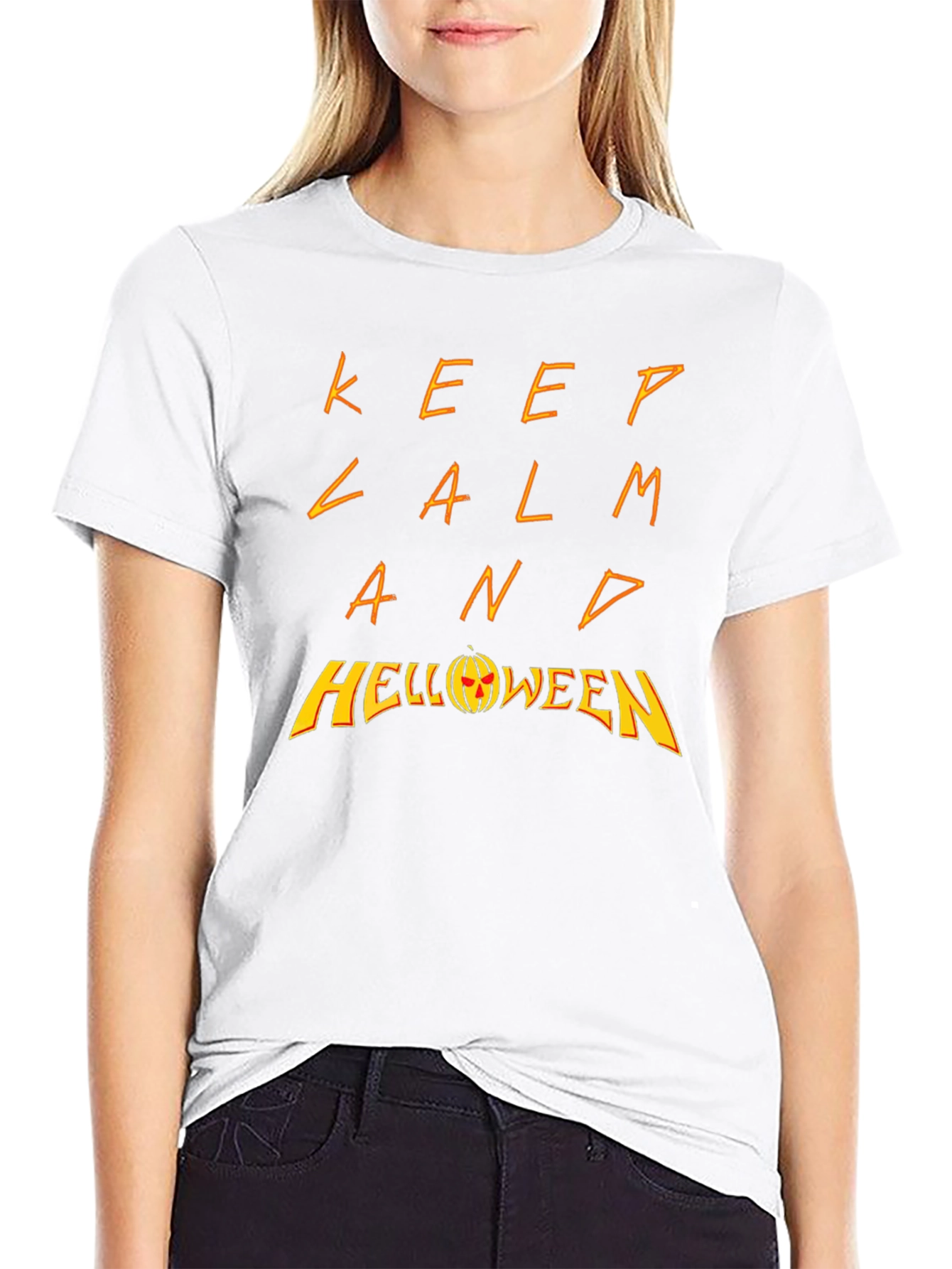 Keep Calm and Helloween Black Graphic Tee