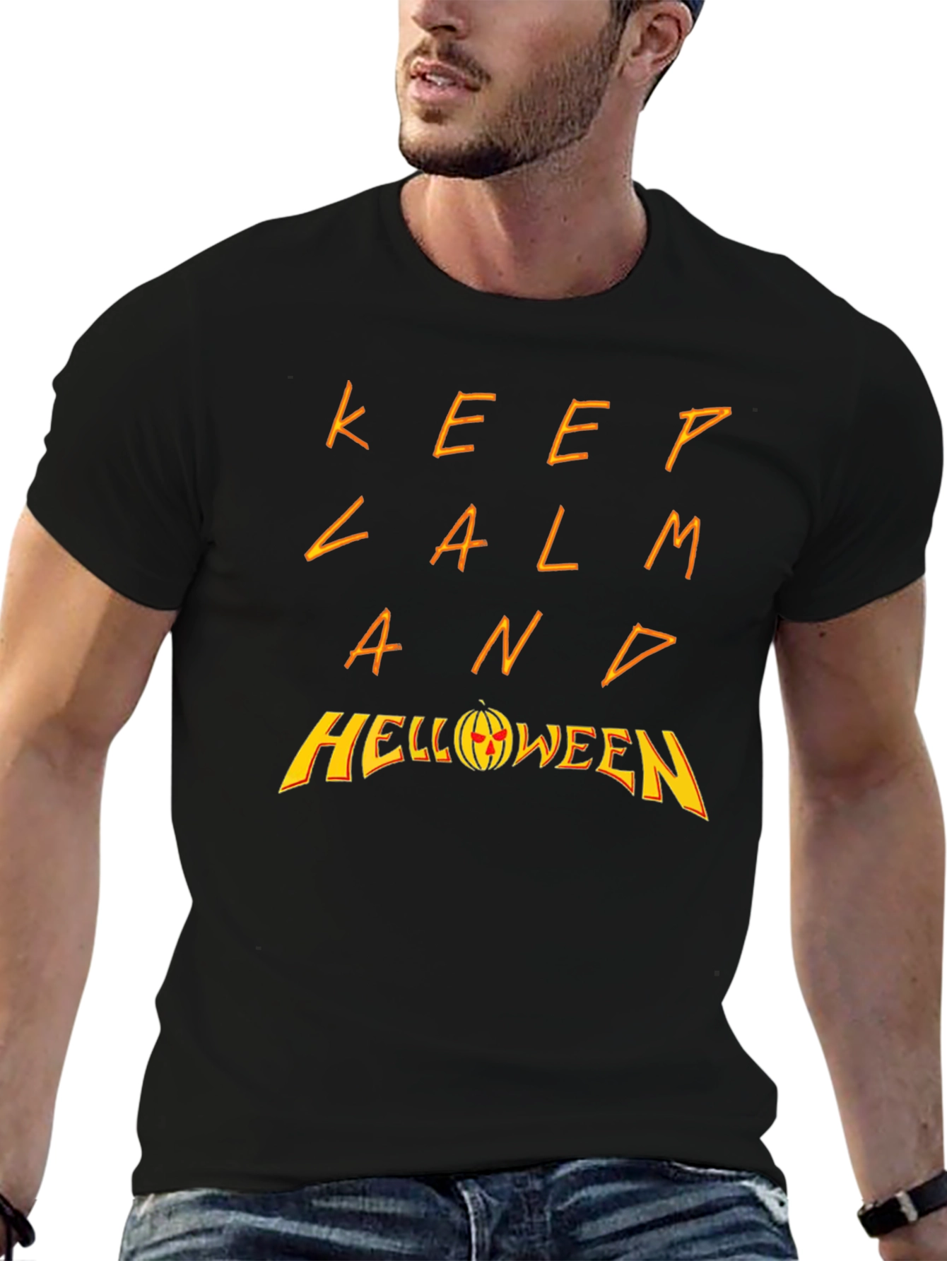 Keep Calm and Helloween Black Graphic Tee