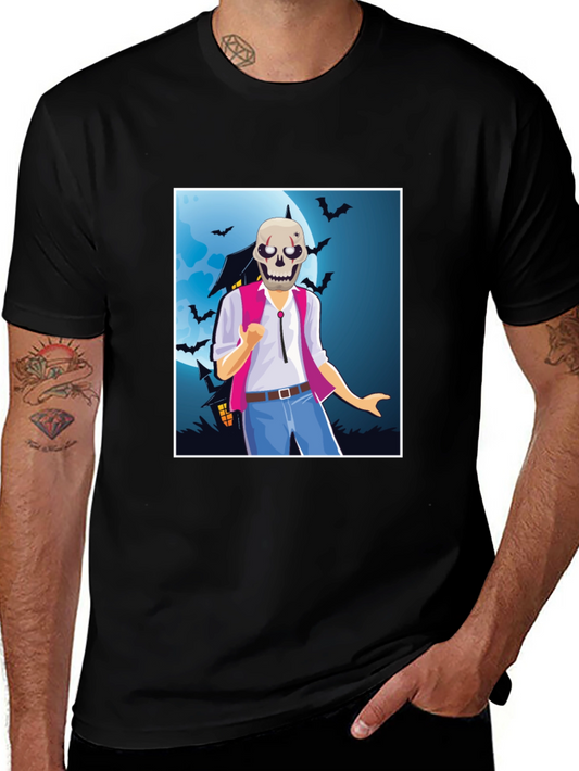 Spooky Skeleton Graphic Tee - Halloween Costume Shirt