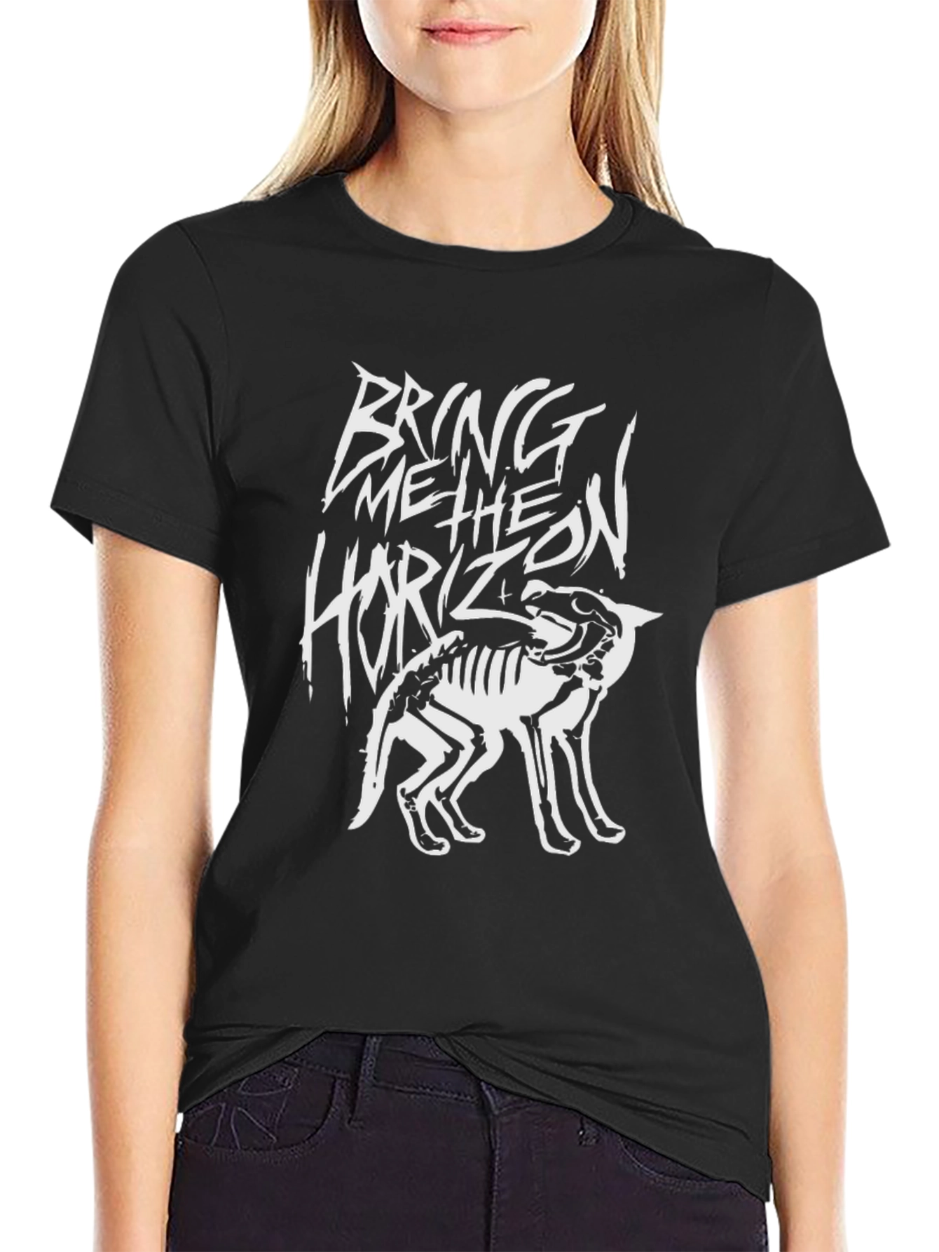 Bring Me The Horizon Skeleton Wolf Black T-Shirt