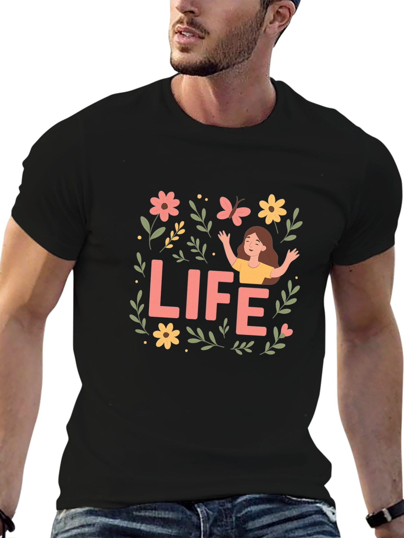 Life Graphic Tee - Positive Vibes Shirt