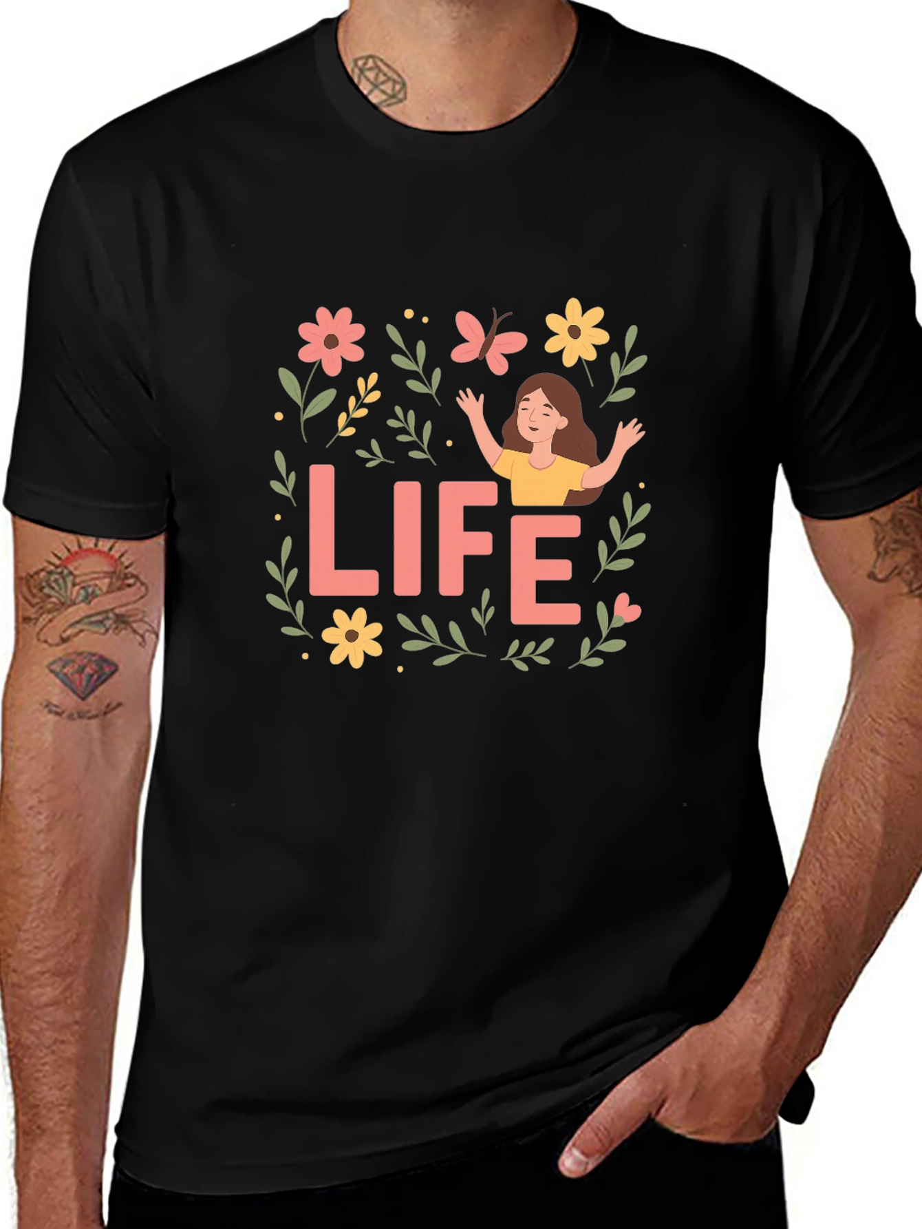 Life Graphic Tee - Positive Vibes Shirt
