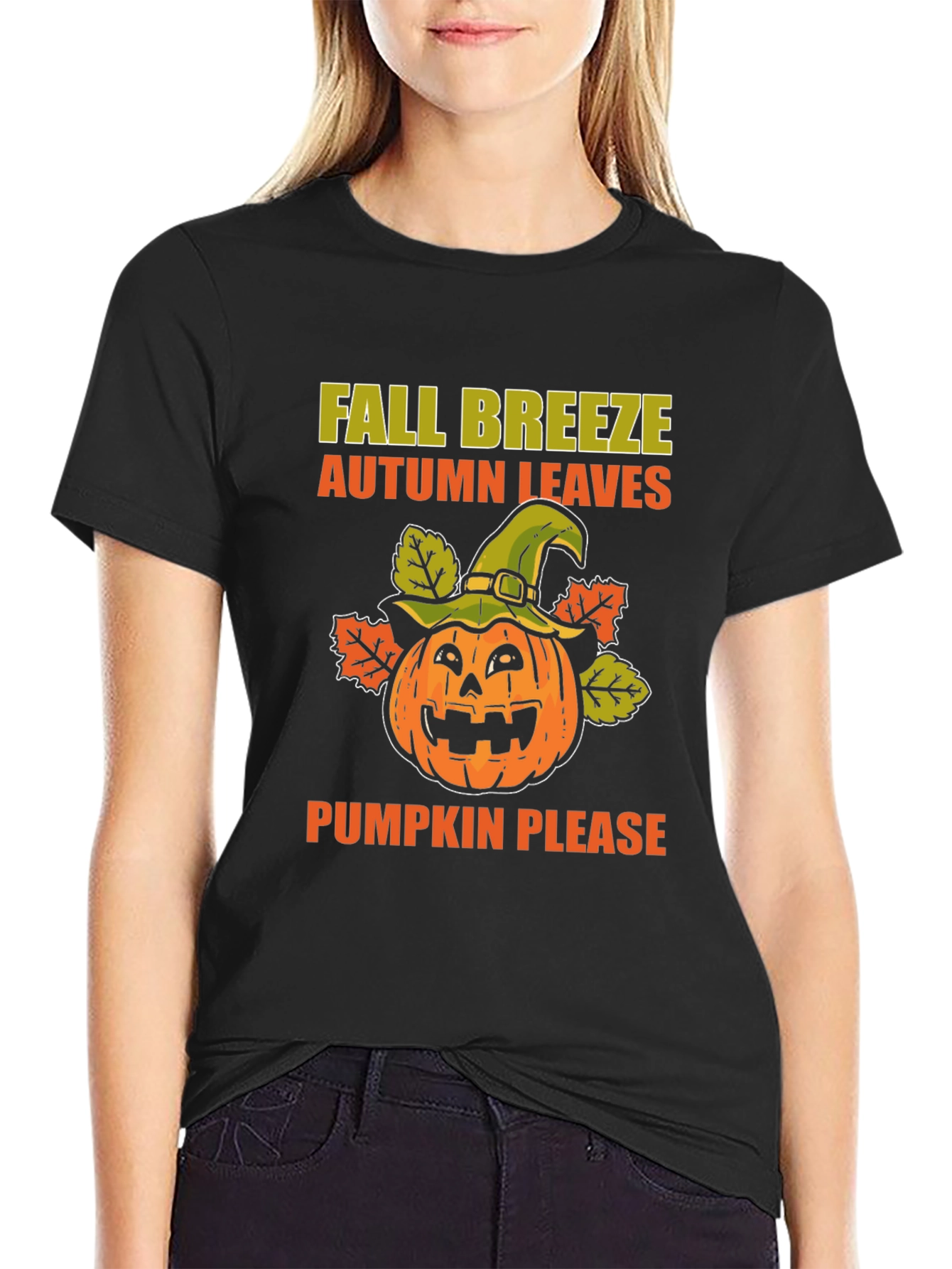 Fall Breeze Pumpkin Leaves T-Shirt