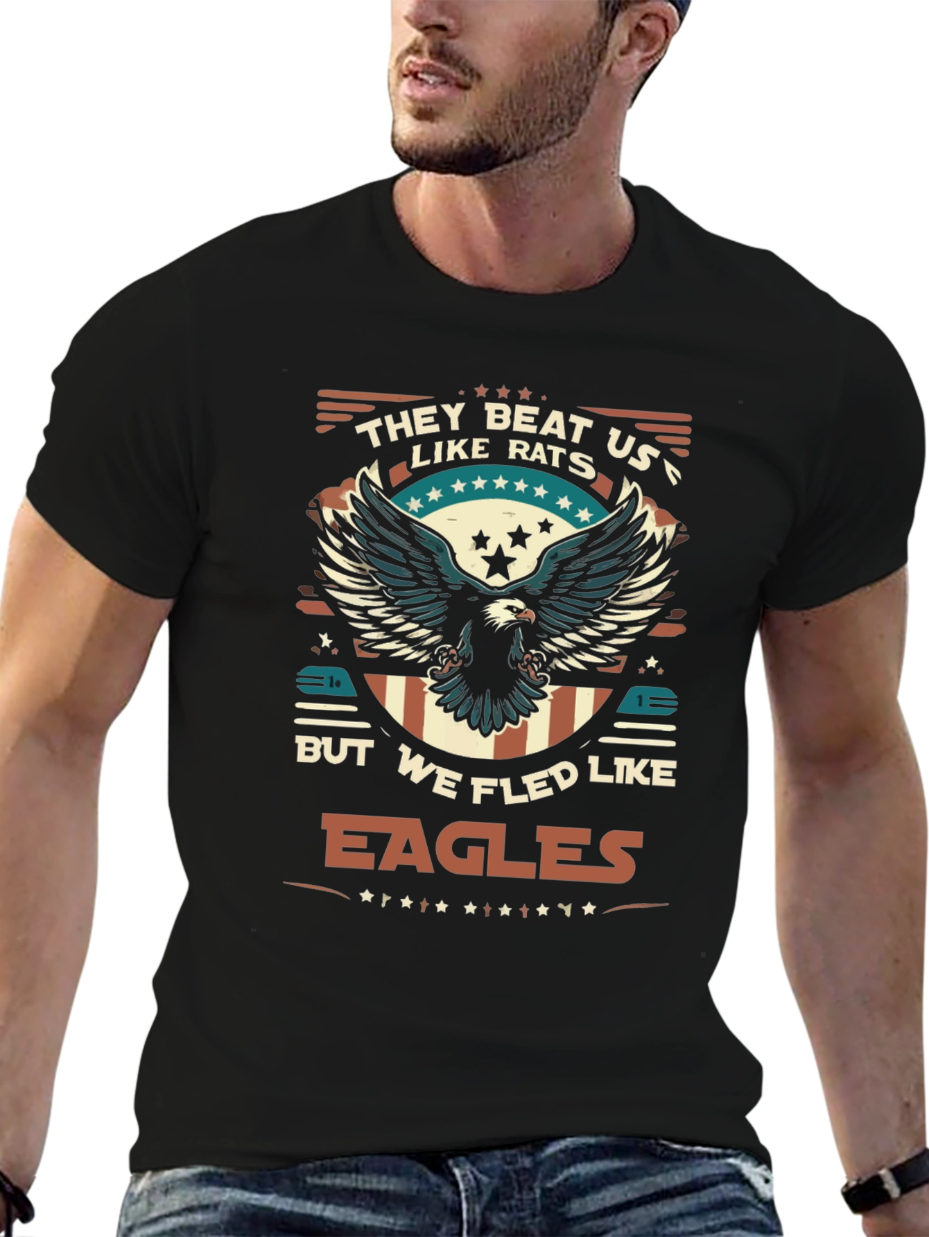 Patriotic Eagle Graphic T-Shirt