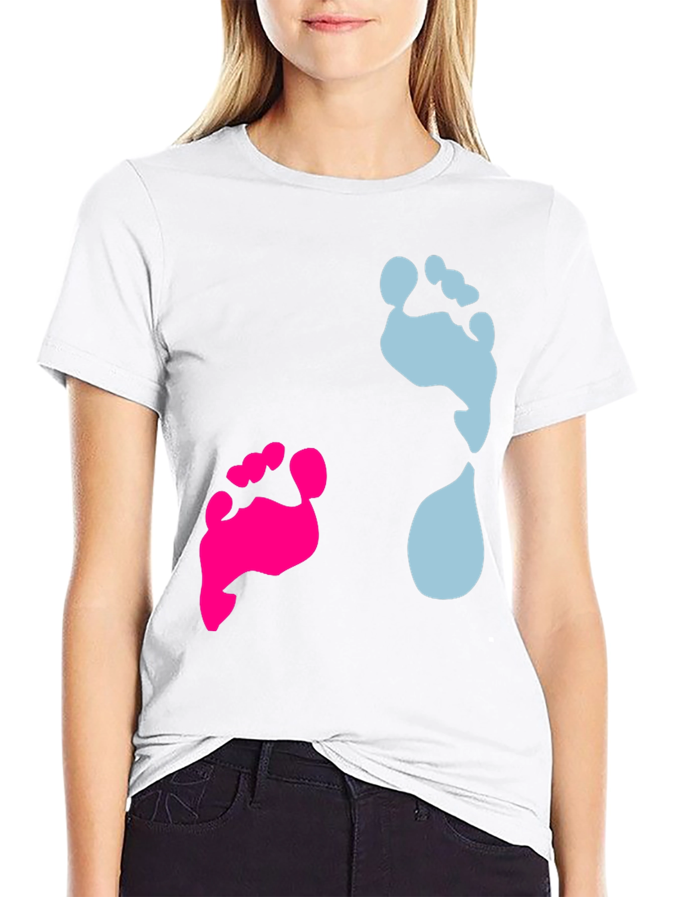 Gender Reveal Footprint T-Shirt: Boy or Girl?