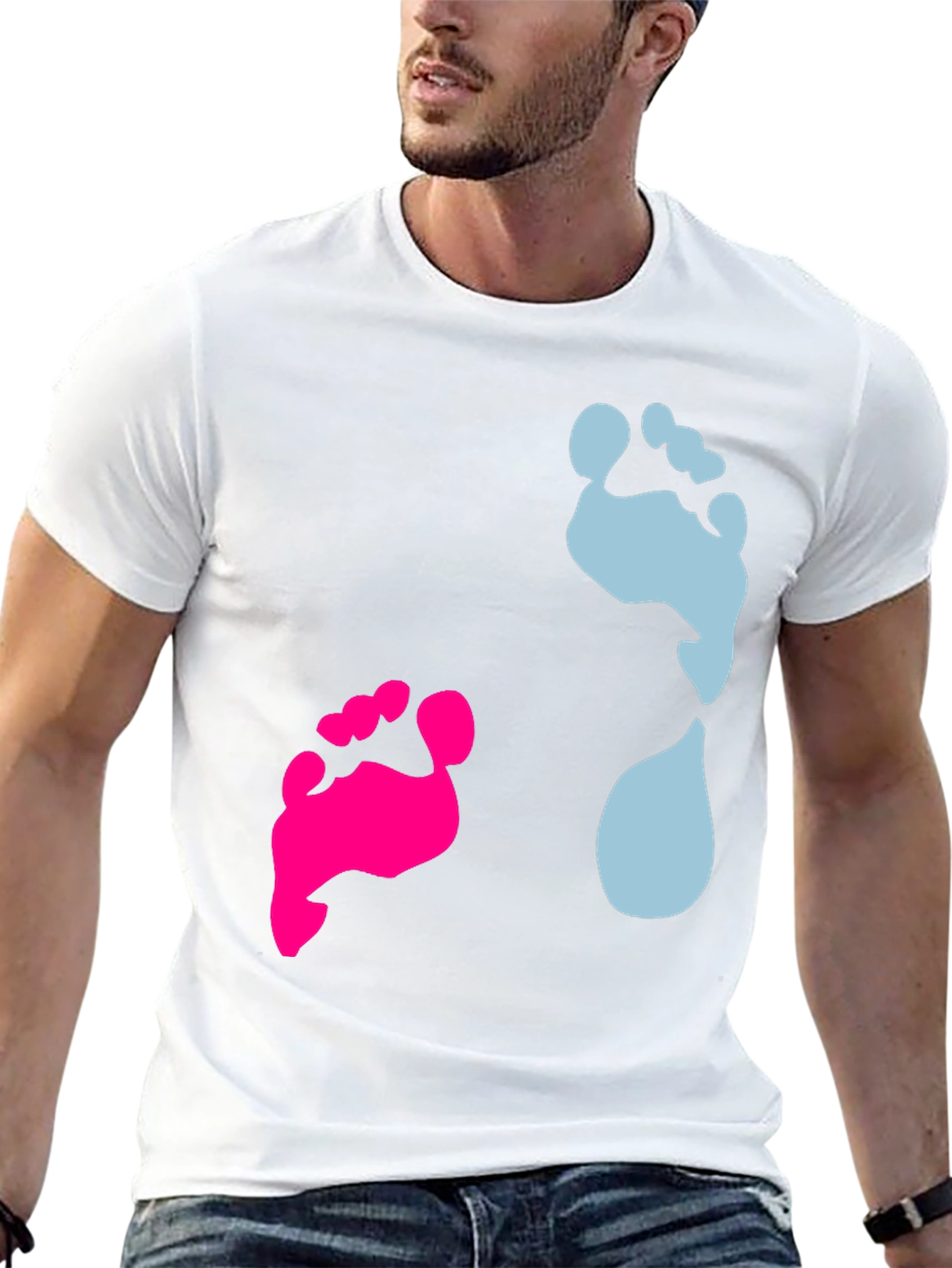 Gender Reveal Footprint T-Shirt: Boy or Girl?