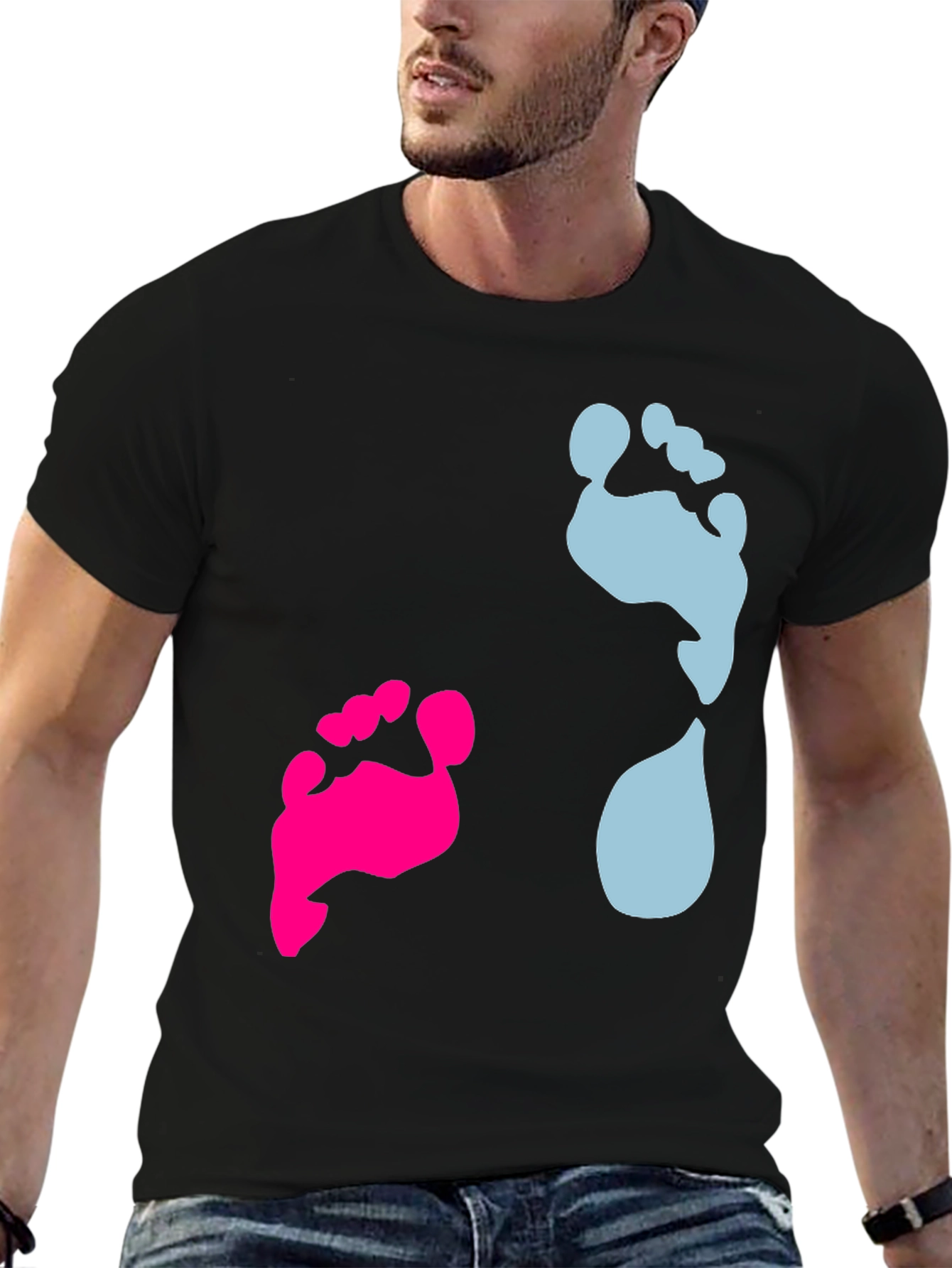 Gender Reveal Footprint T-Shirt: Boy or Girl?