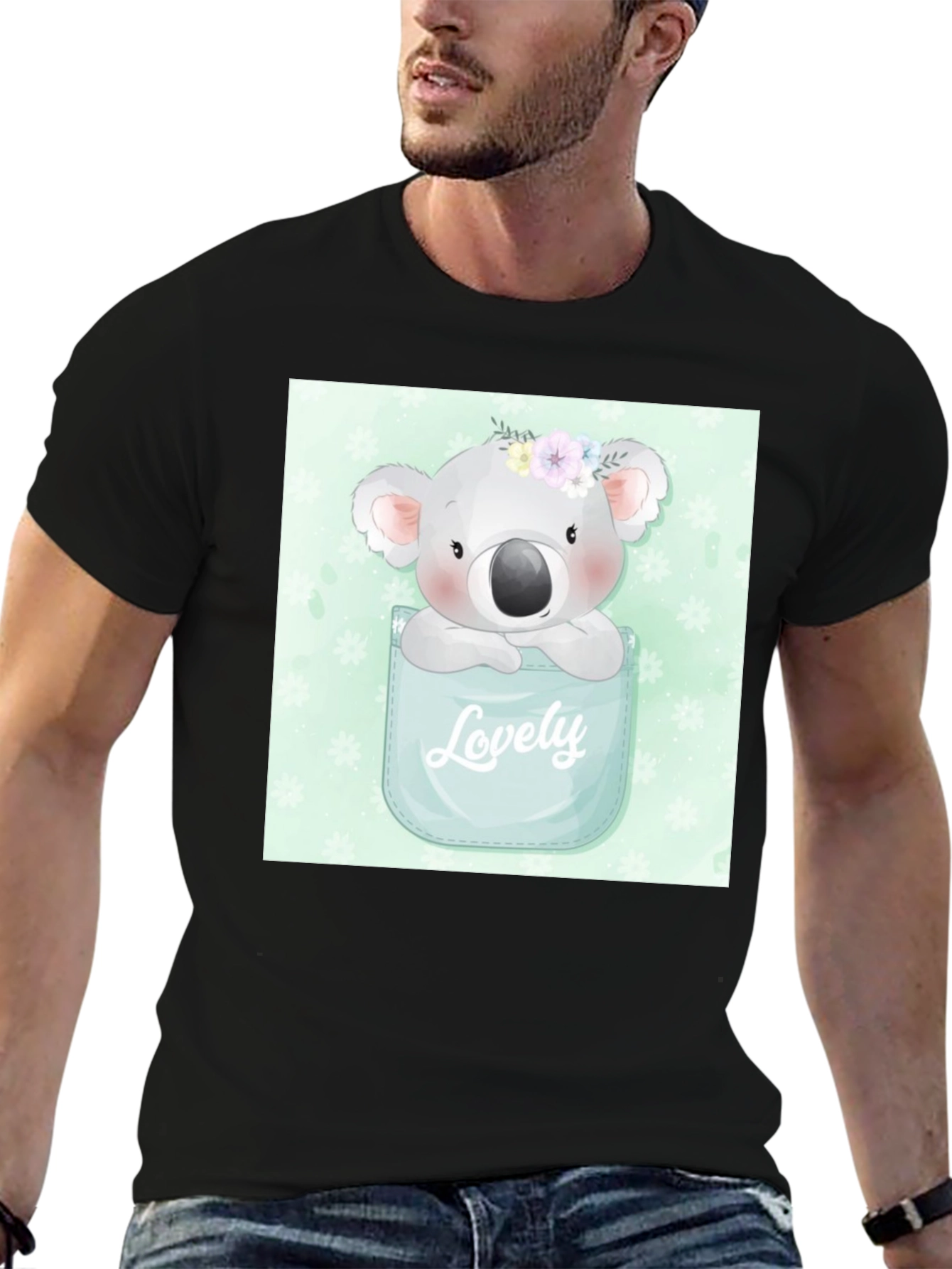 Koala Lovely Pocket T-Shirt - Adorable Graphic Tee