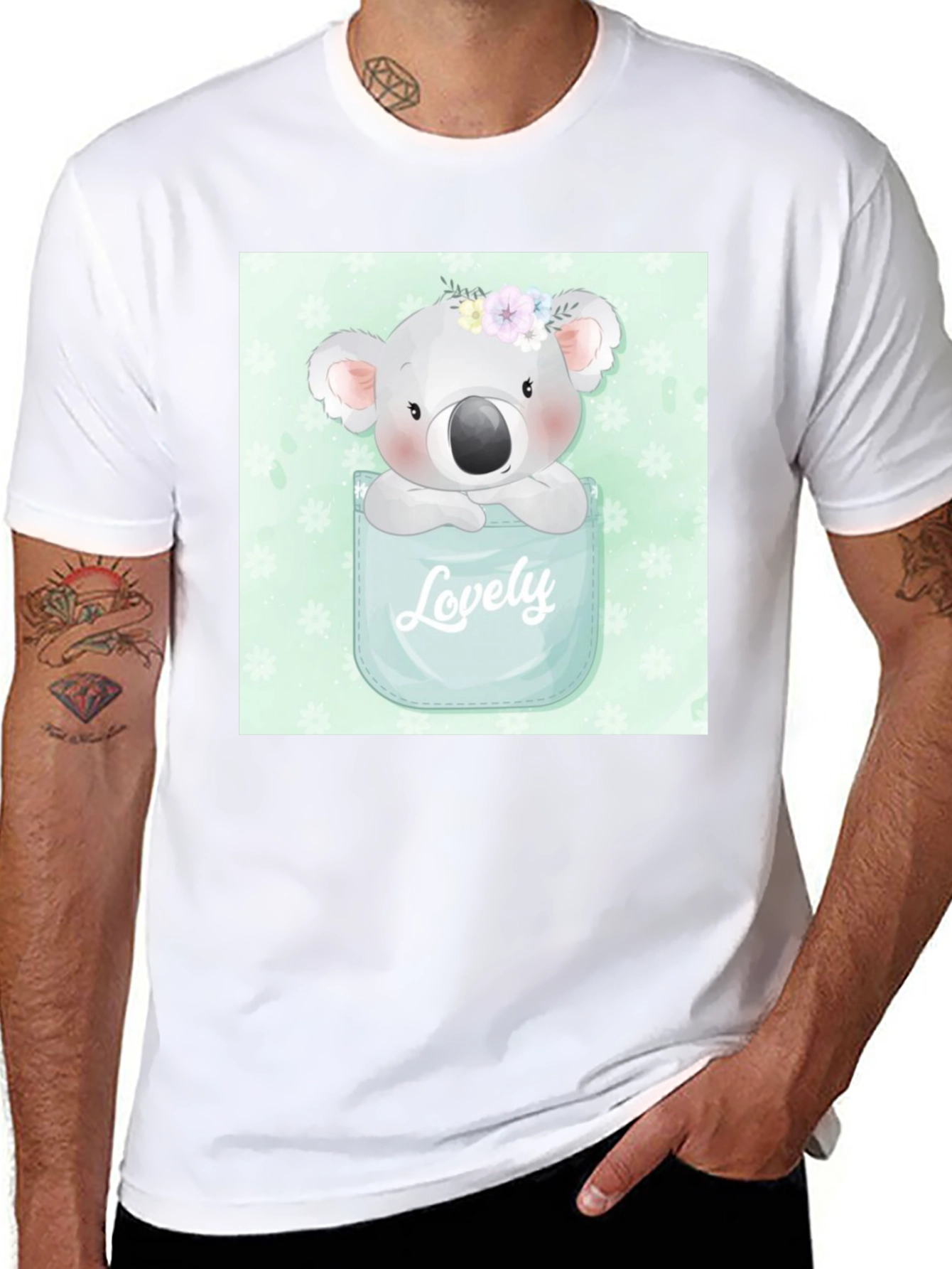 Koala Lovely Pocket T-Shirt - Adorable Graphic Tee