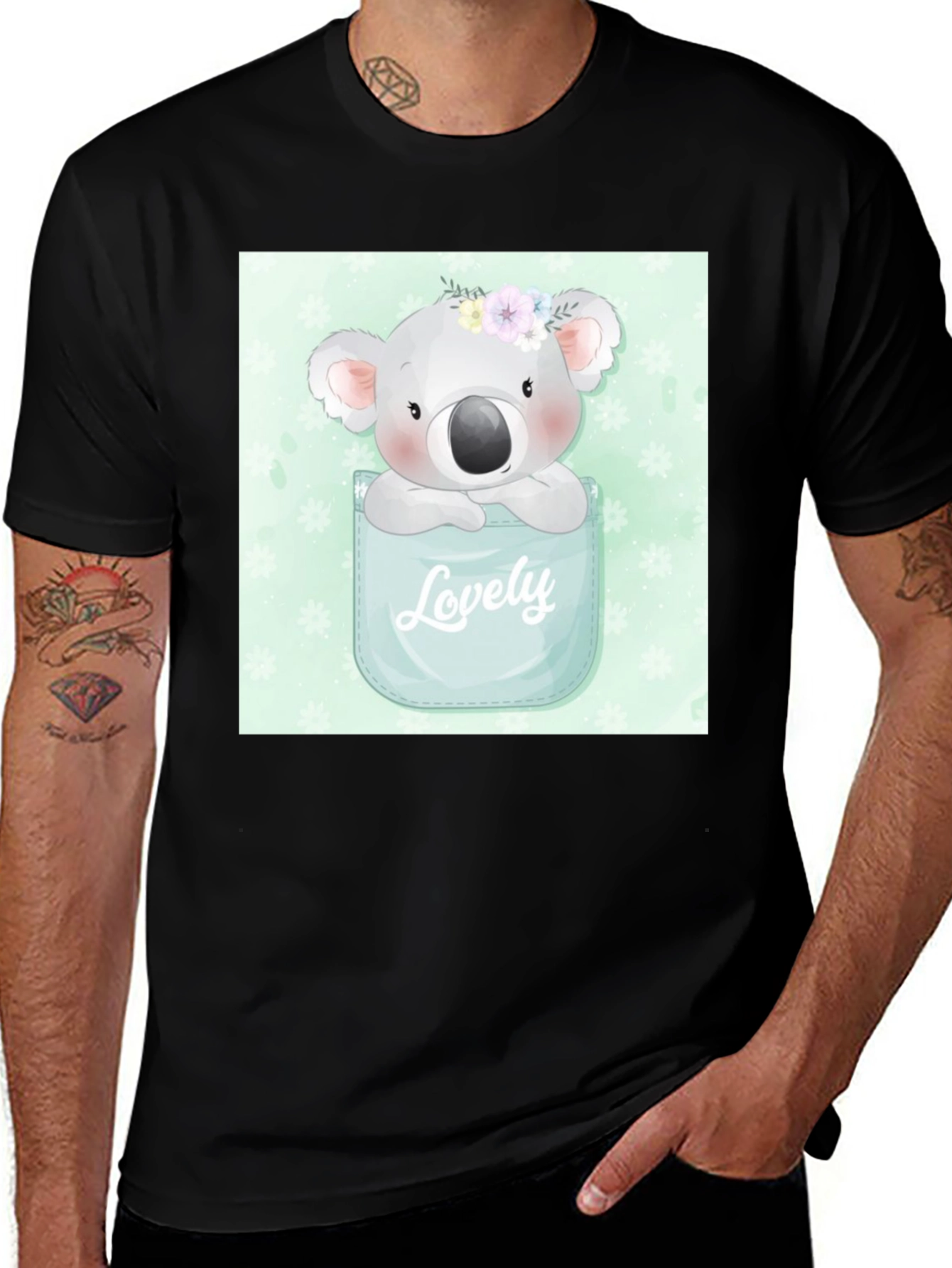 Koala Lovely Pocket T-Shirt - Adorable Graphic Tee
