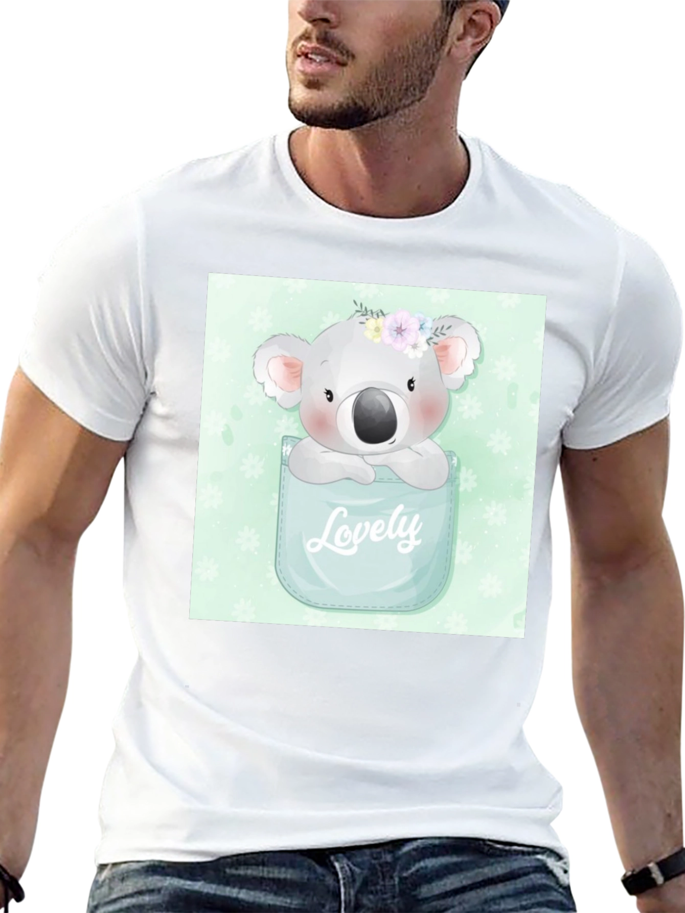 Koala Lovely Pocket T-Shirt - Adorable Graphic Tee