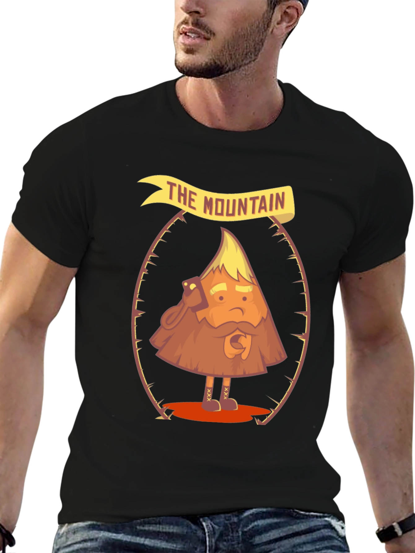 The Mountain Funny Cartoon Graphic T-Shirt