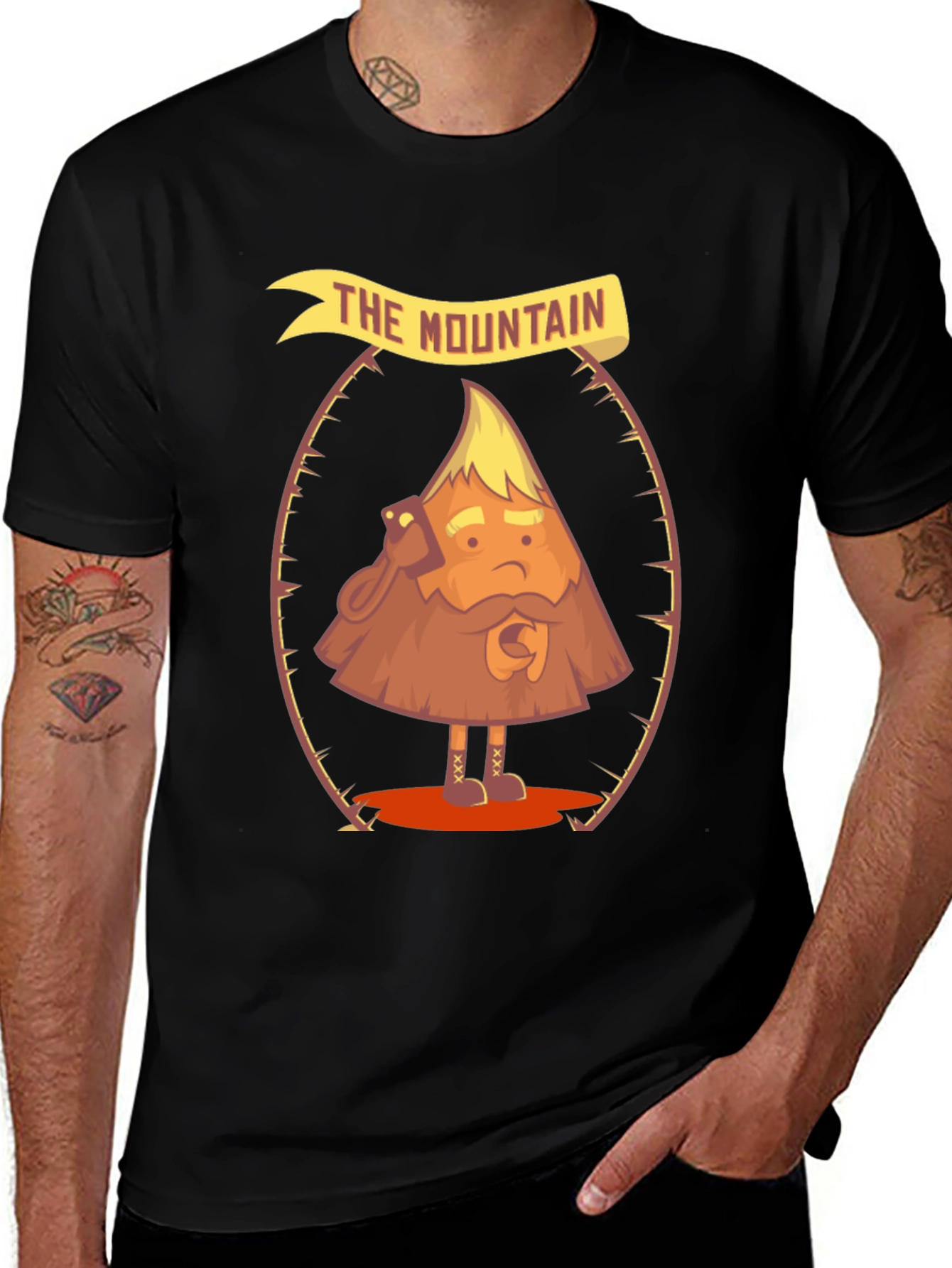 The Mountain Funny Cartoon Graphic T-Shirt