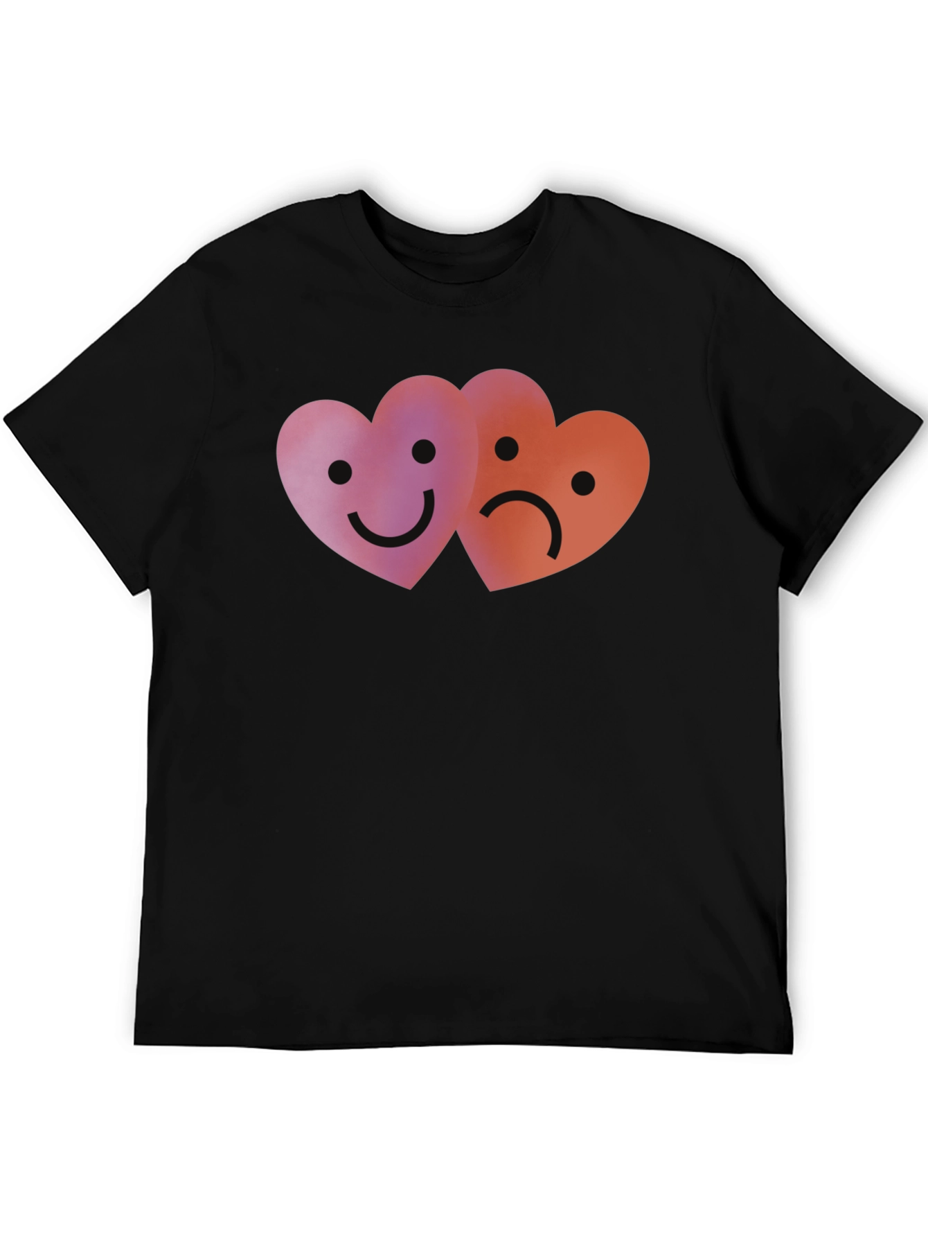 Emotional Hearts Graphic Black T-Shirt
