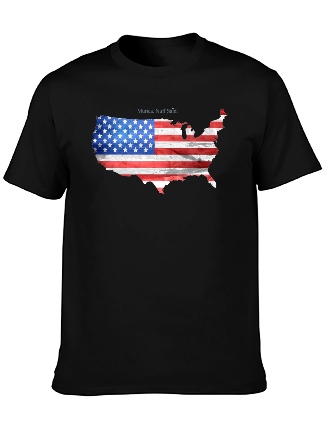 USA Flag Map Graphic Tee Patriotic Americana T-Shirt