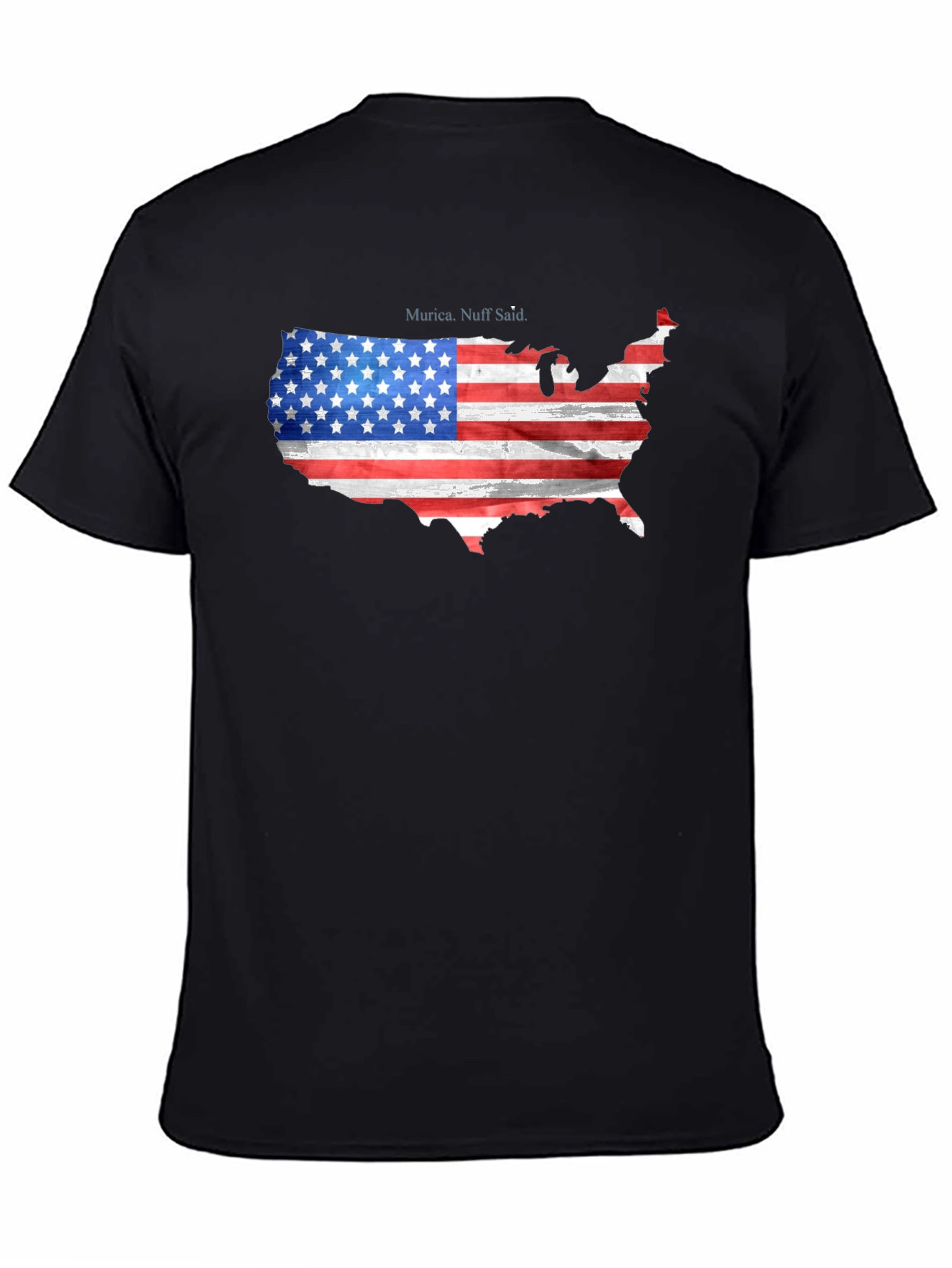 USA Flag Map Graphic Tee Patriotic Americana T-Shirt