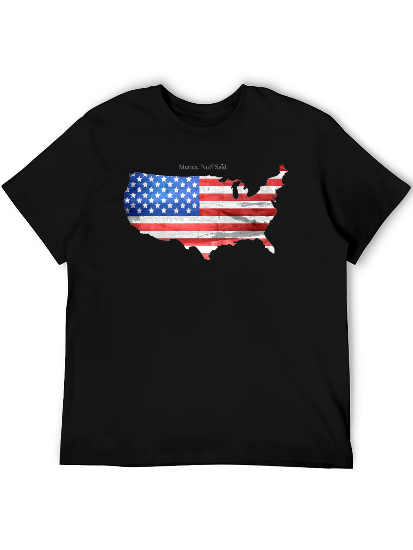 USA Flag Map Graphic Tee Patriotic Americana T-Shirt