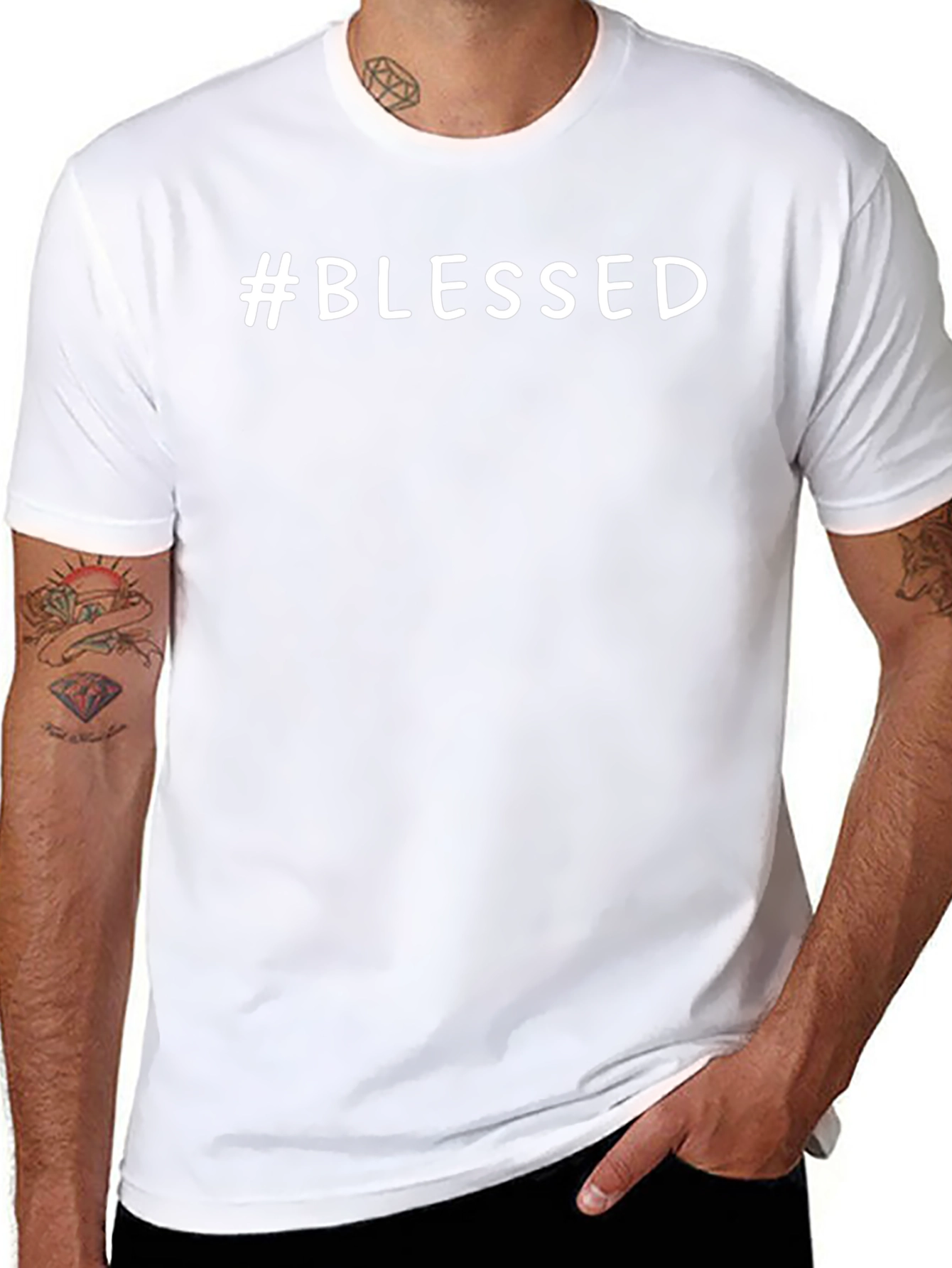 #Blessed Black T-Shirt - Trendy Graphic Tee