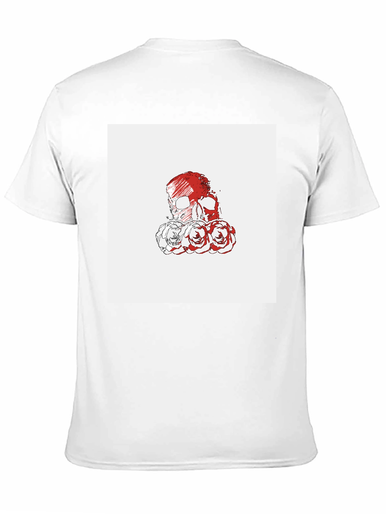 Skull & Roses Graphic Tee - Black Cotton T-Shirt