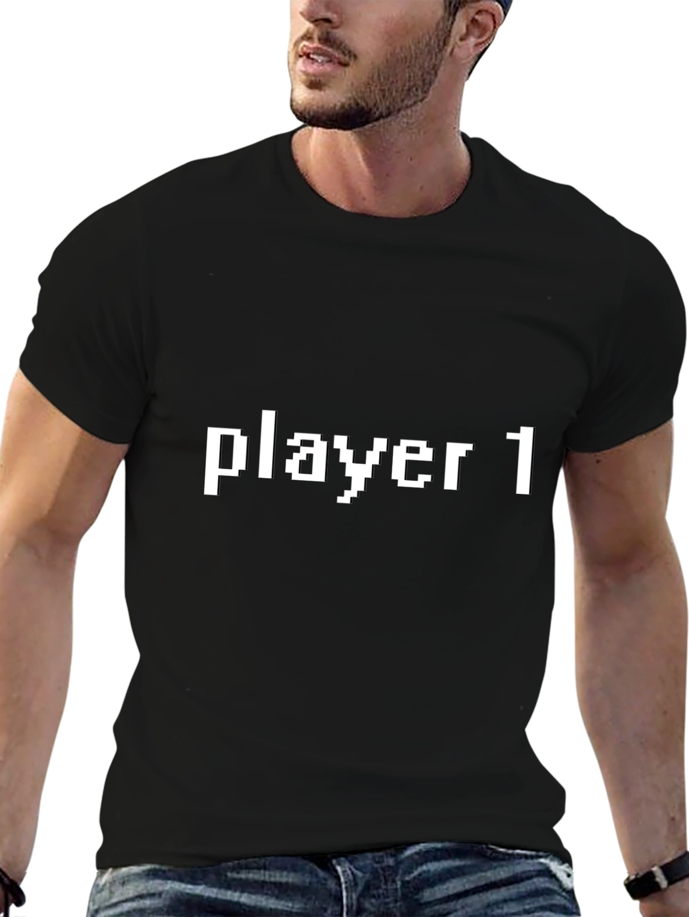 Player 1 Graphic Tee - Black Gamer T-Shirt