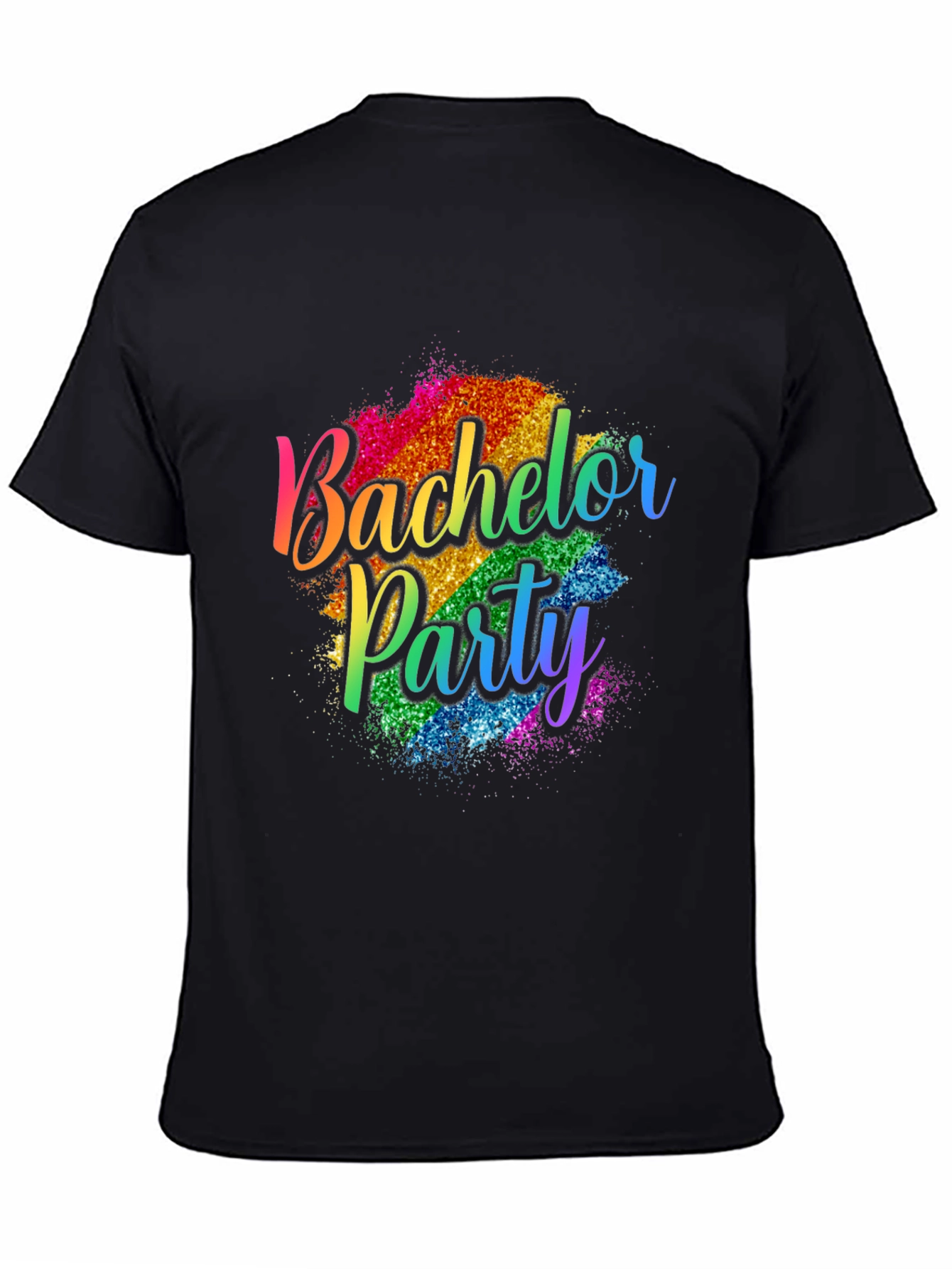 Bachelor Party Rainbow Glitter T-Shirt