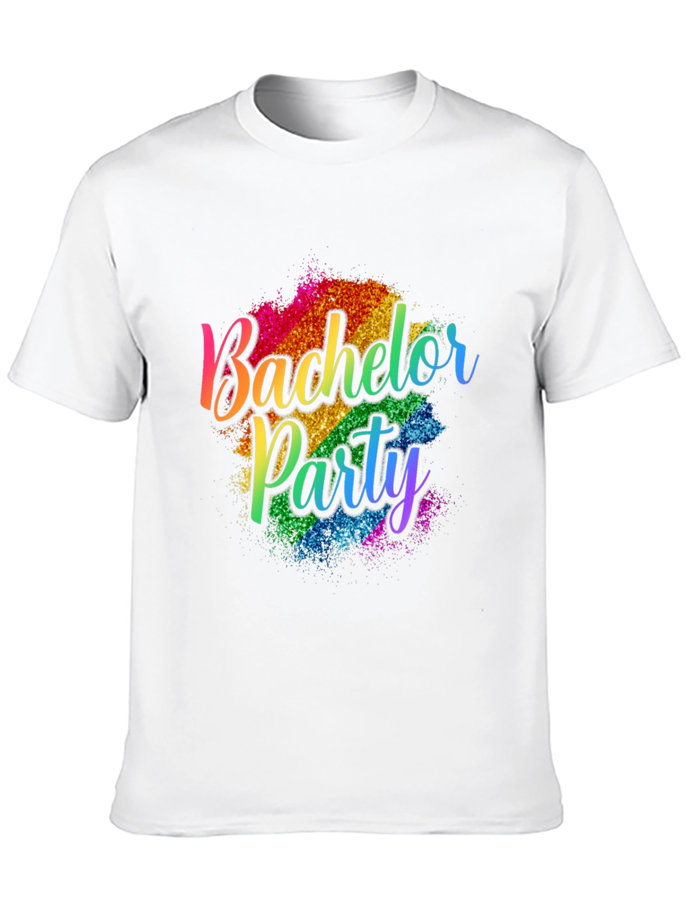 Bachelor Party Rainbow Glitter T-Shirt