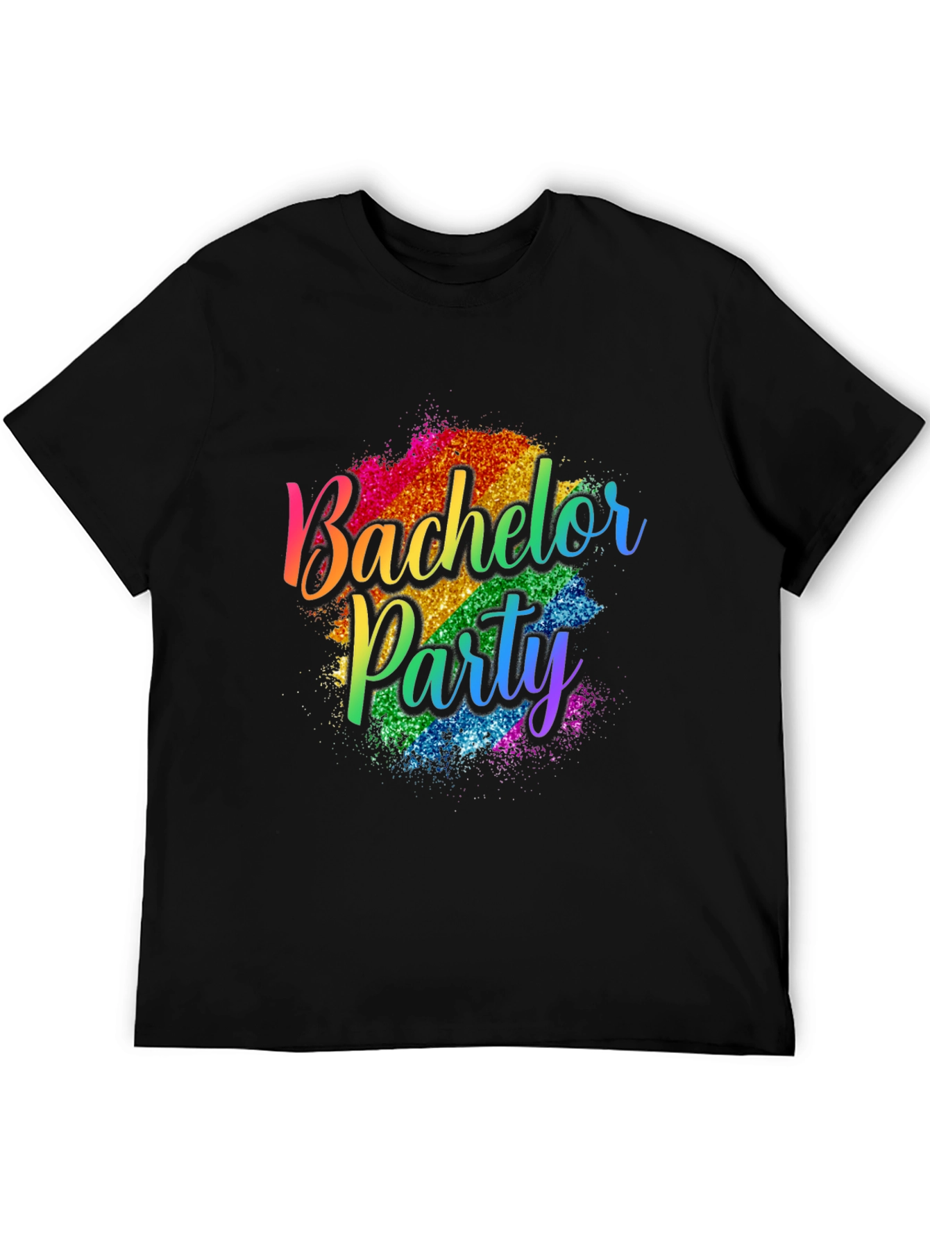 Bachelor Party Rainbow Glitter T-Shirt