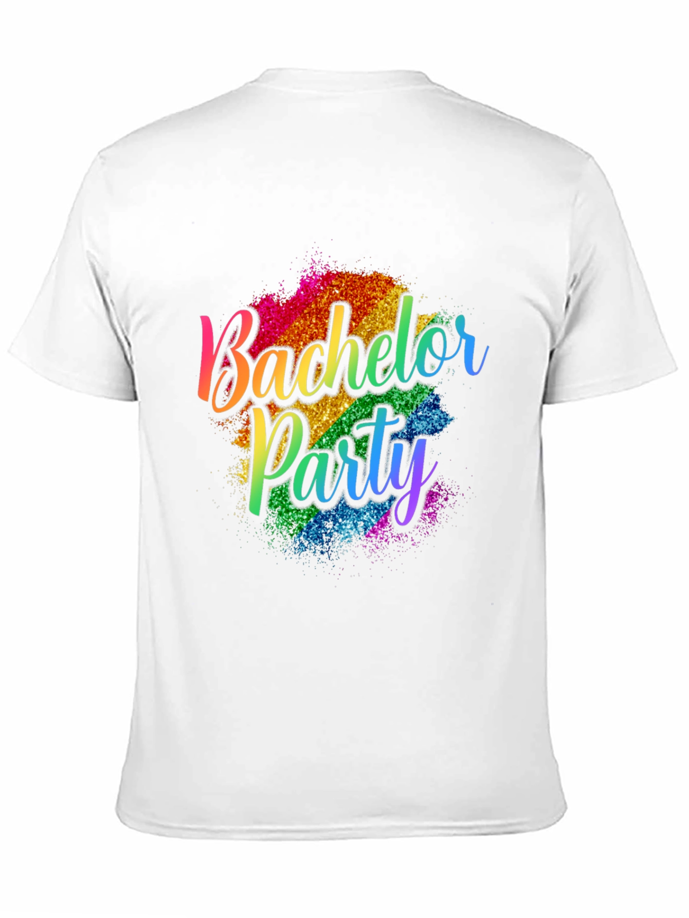 Bachelor Party Rainbow Glitter T-Shirt