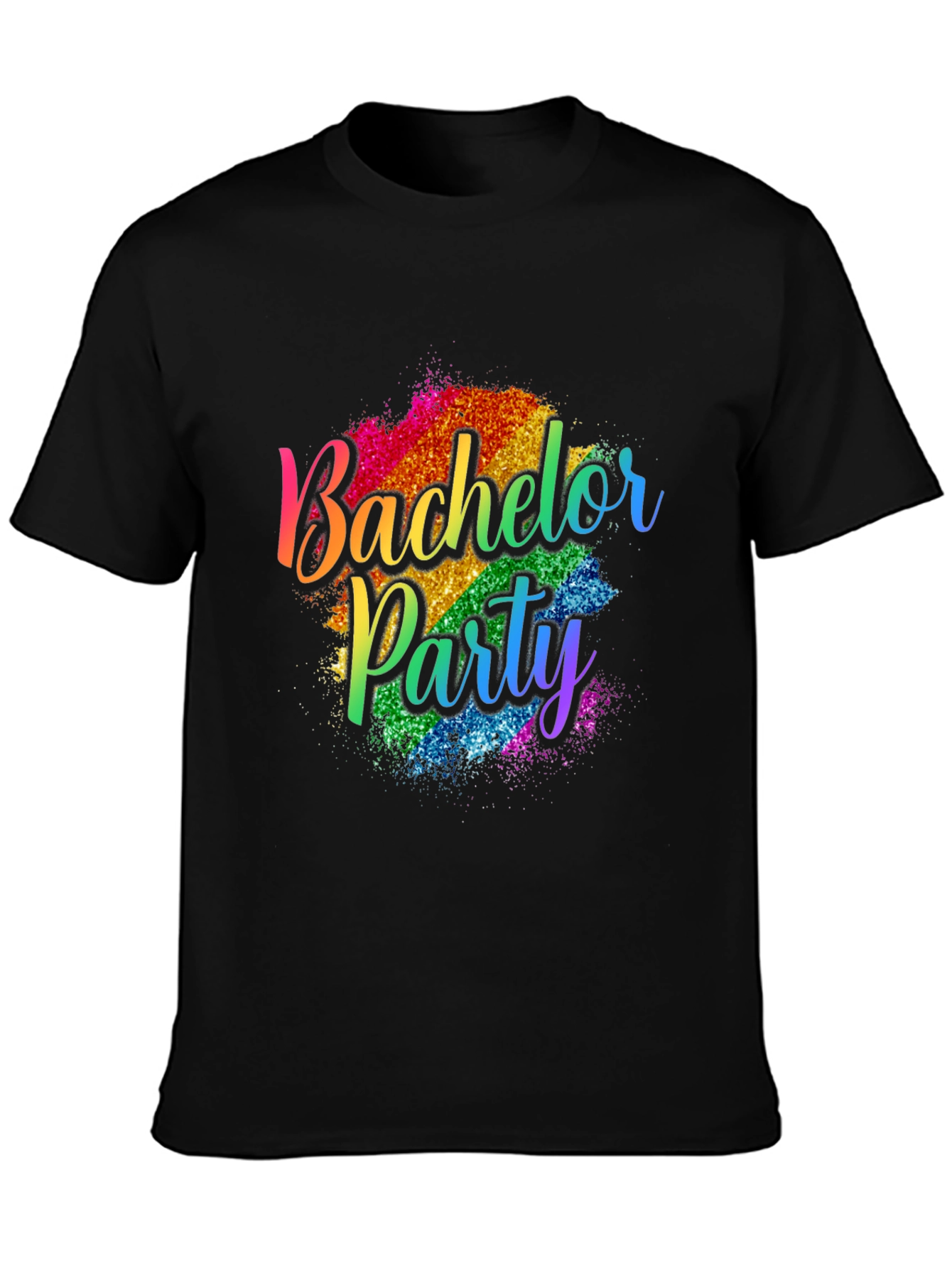 Bachelor Party Rainbow Glitter T-Shirt