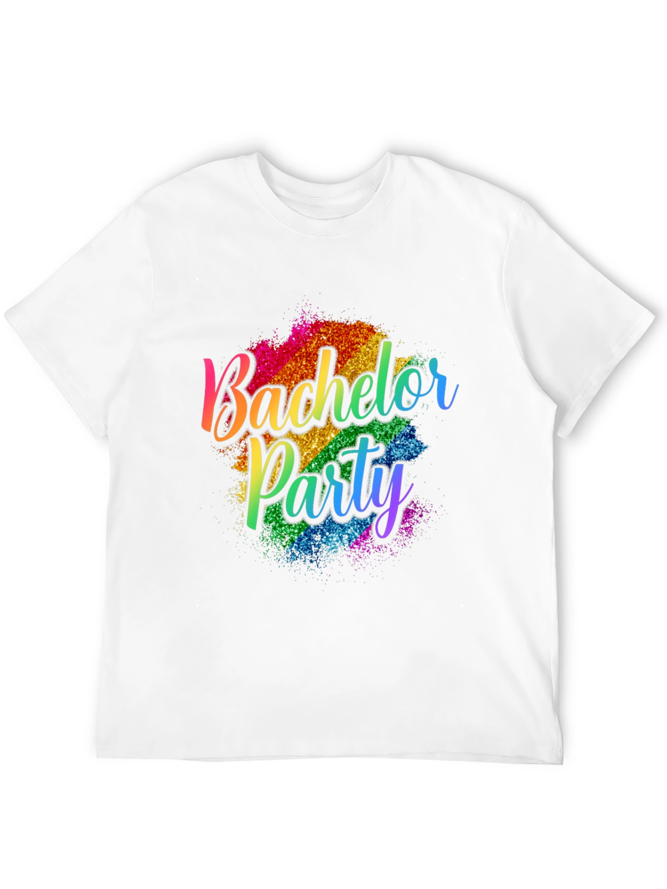 Bachelor Party Rainbow Glitter T-Shirt