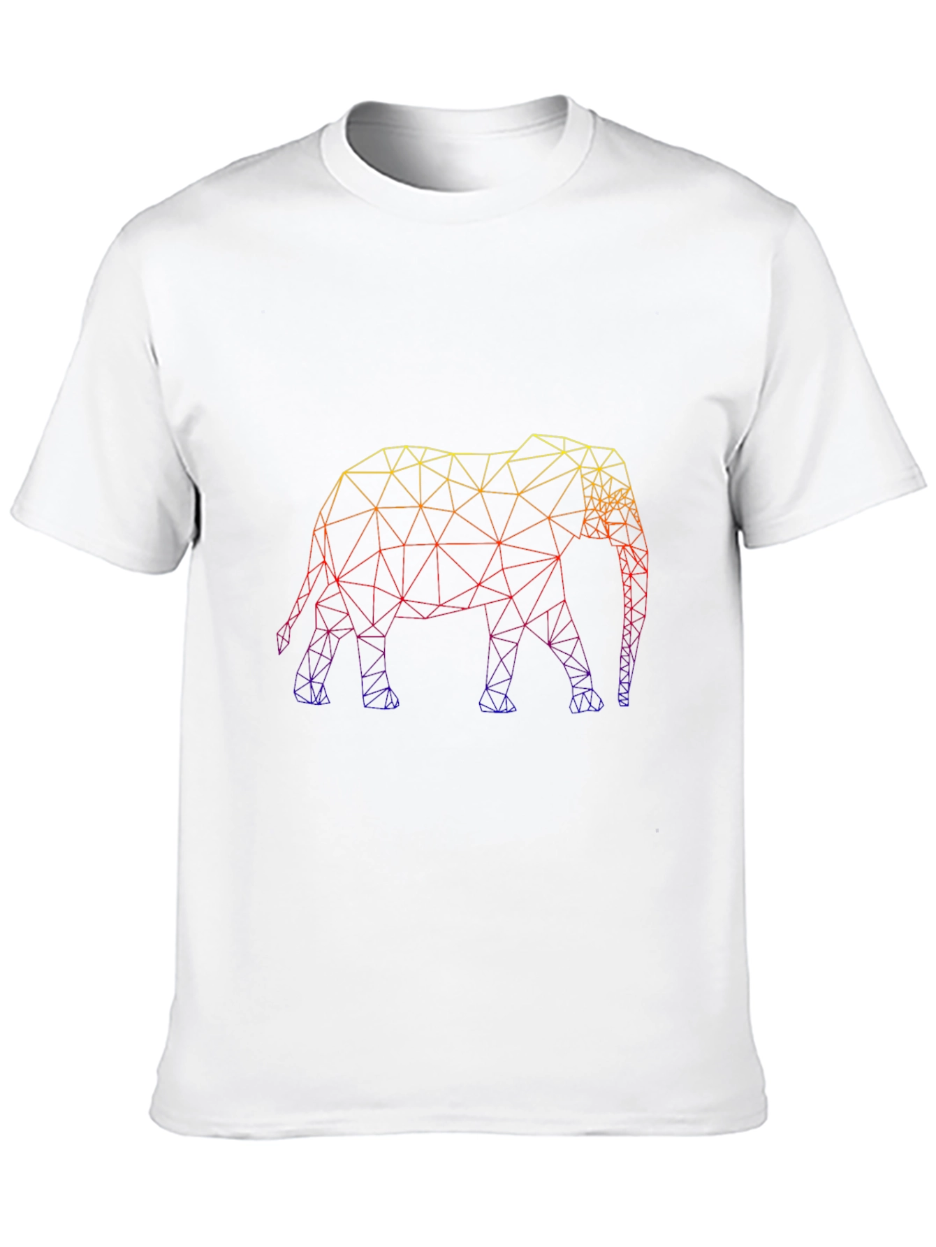 Geometric Elephant Print Black Tee