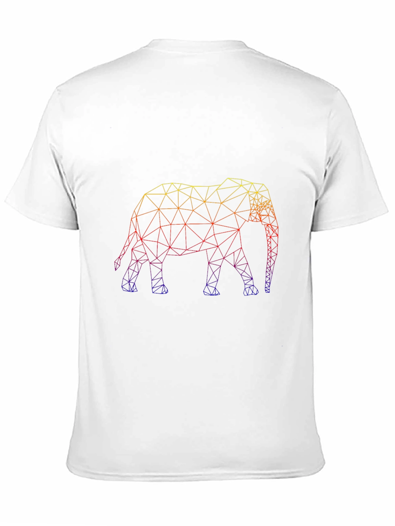 Geometric Elephant Print Black Tee