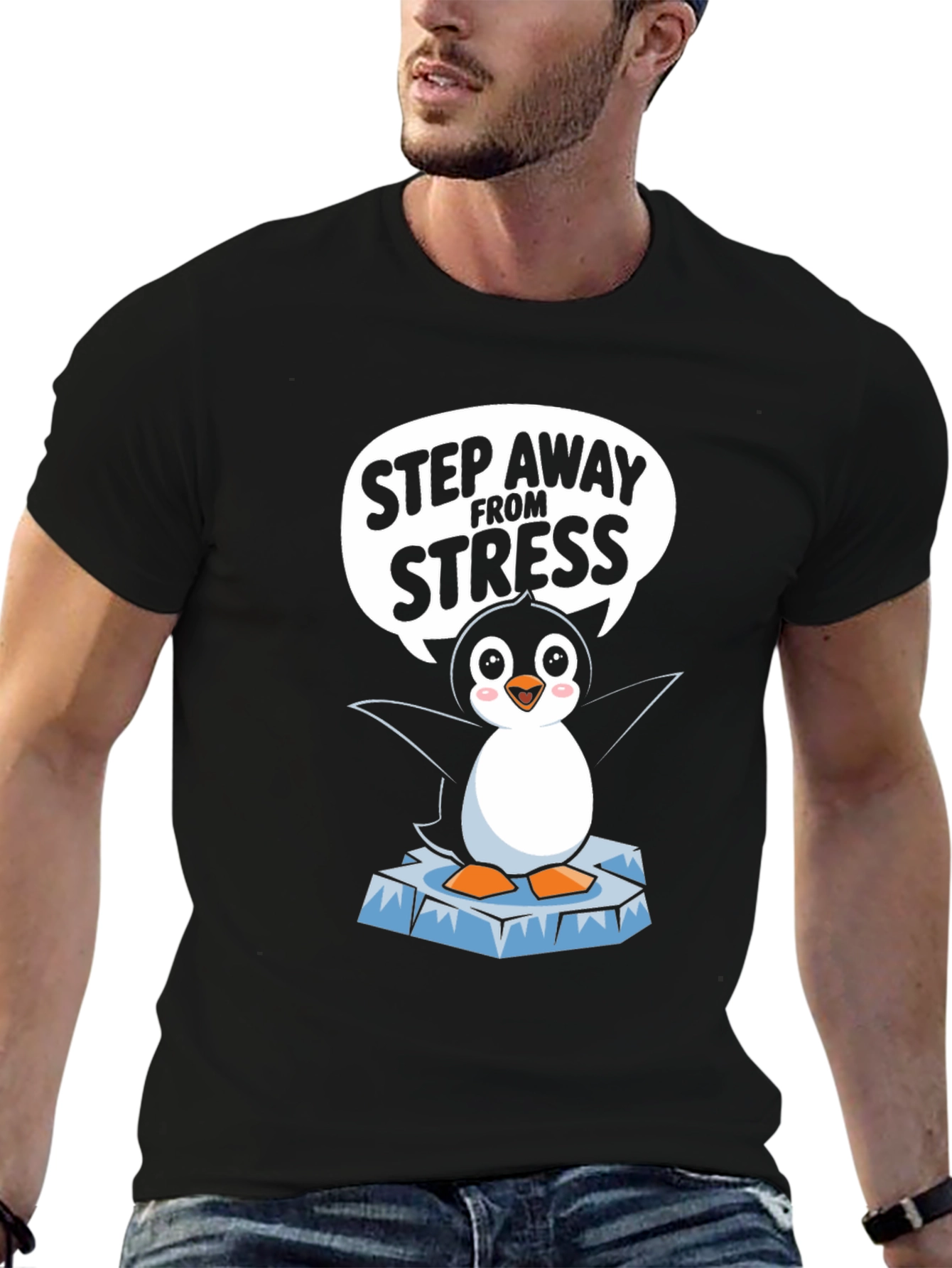 Step Away From Stress Penguin T-Shirt