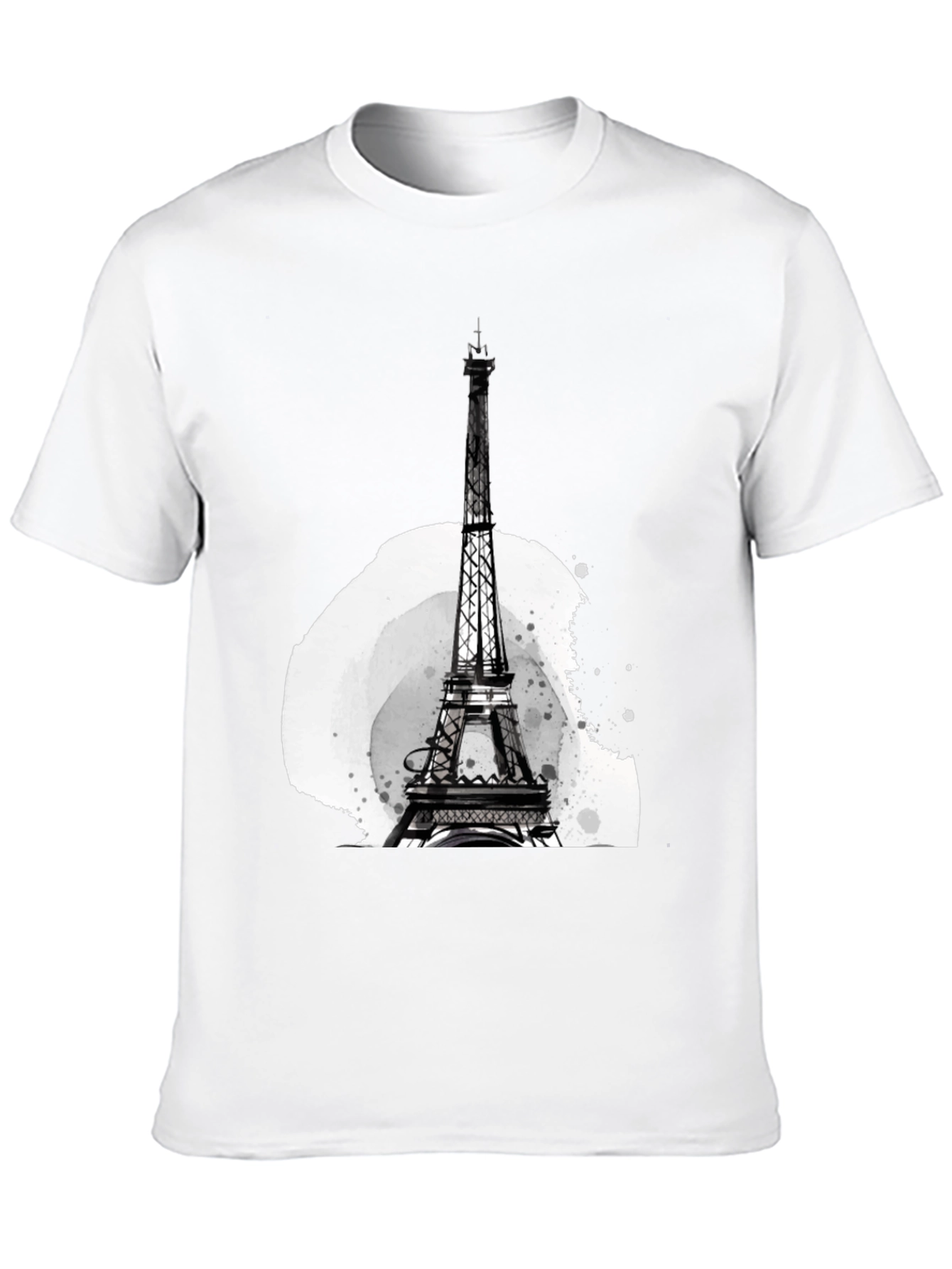Eiffel Tower Graphic Tee - Stylish Mens Black T-Shirt