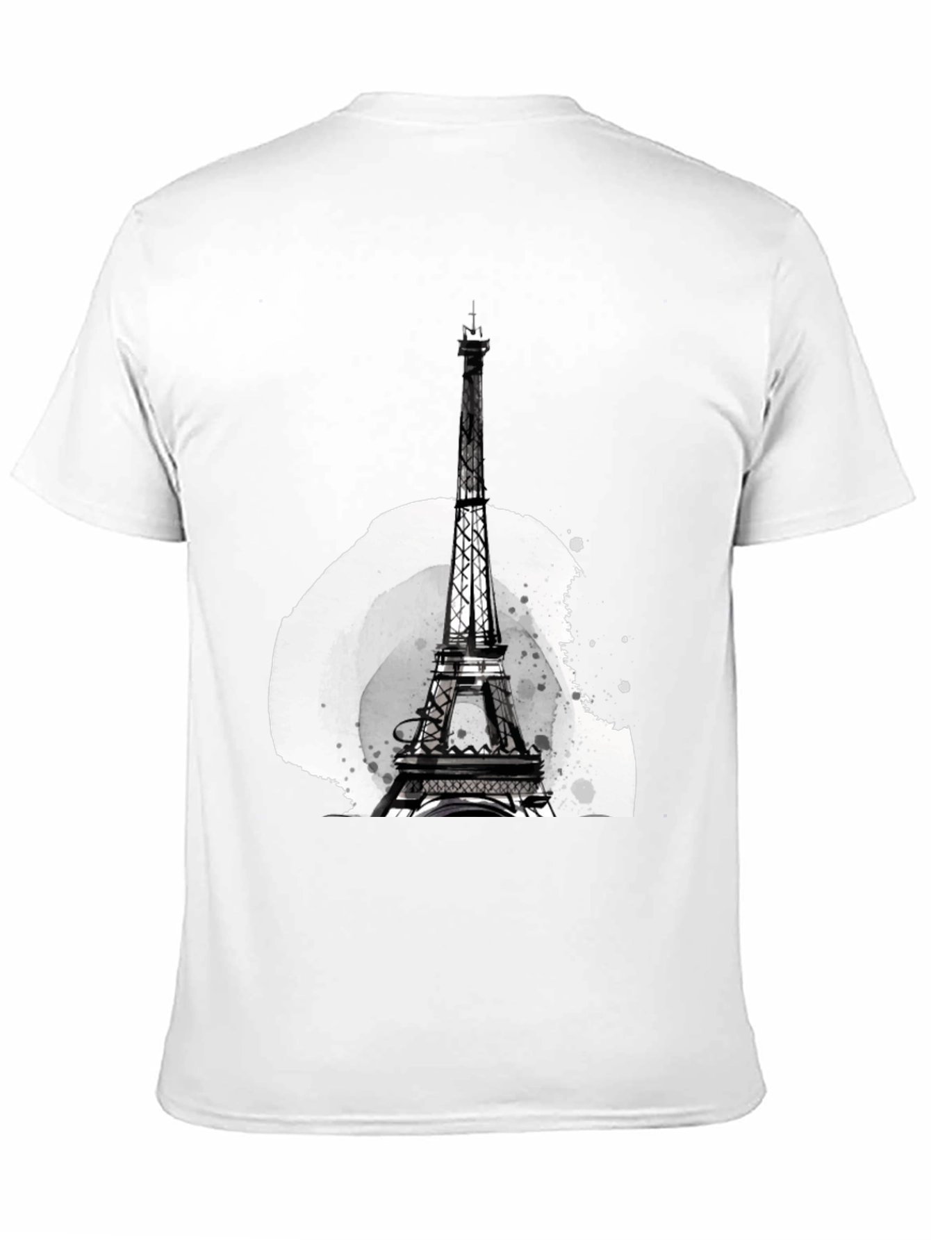 Eiffel Tower Graphic Tee - Stylish Mens Black T-Shirt